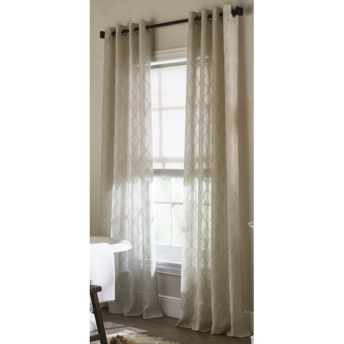 Allen Roth 95 In Silver Polyester, Grommet Panel Curtains