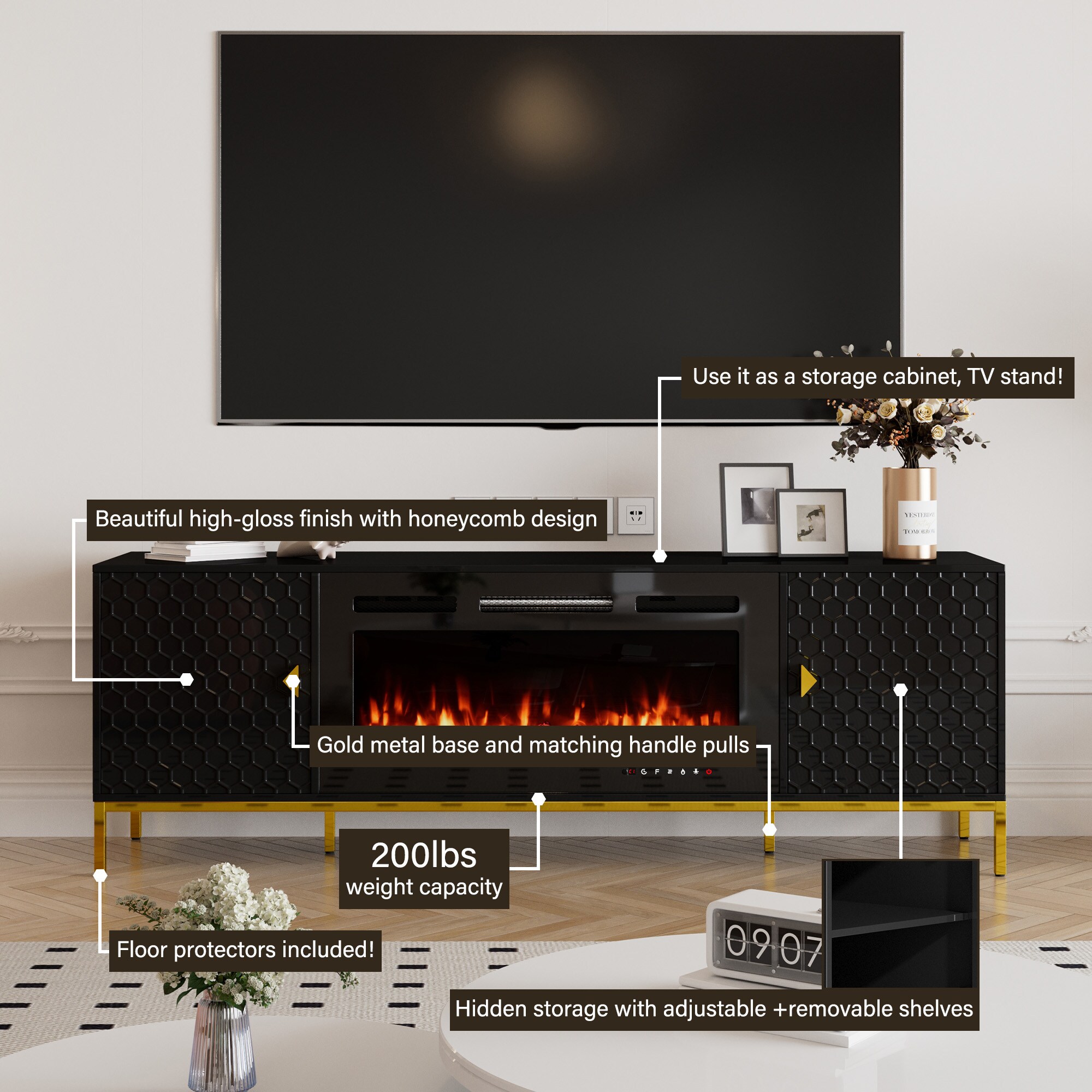 Clihome CL-JH4236-BK Electric-Fireplaces - View #10