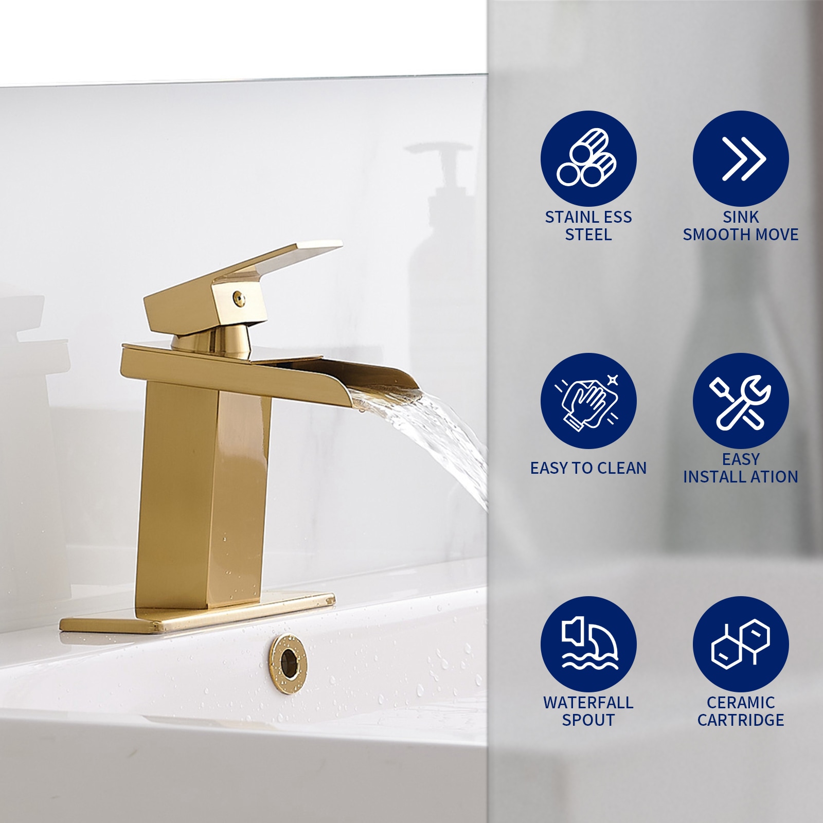BWE A-96009-GOLD Lavatory-Faucets - View #2