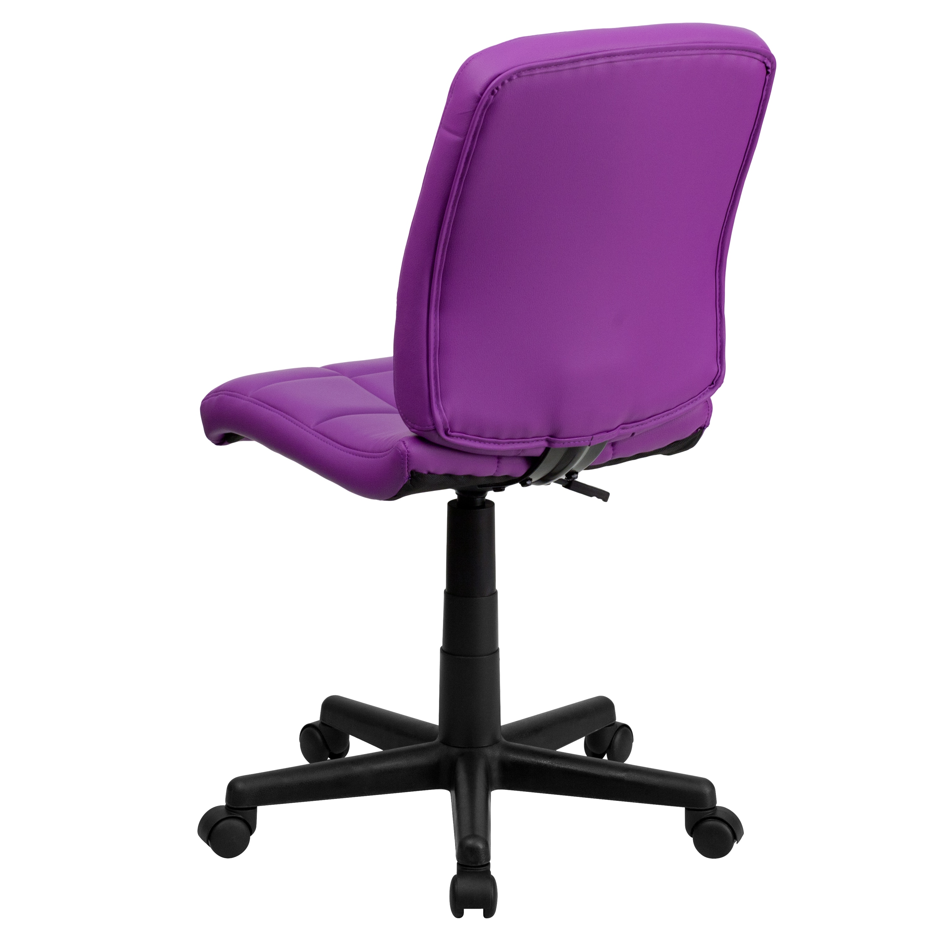 Violet Quilted Vinyl Armless Mid-Back Task Chair