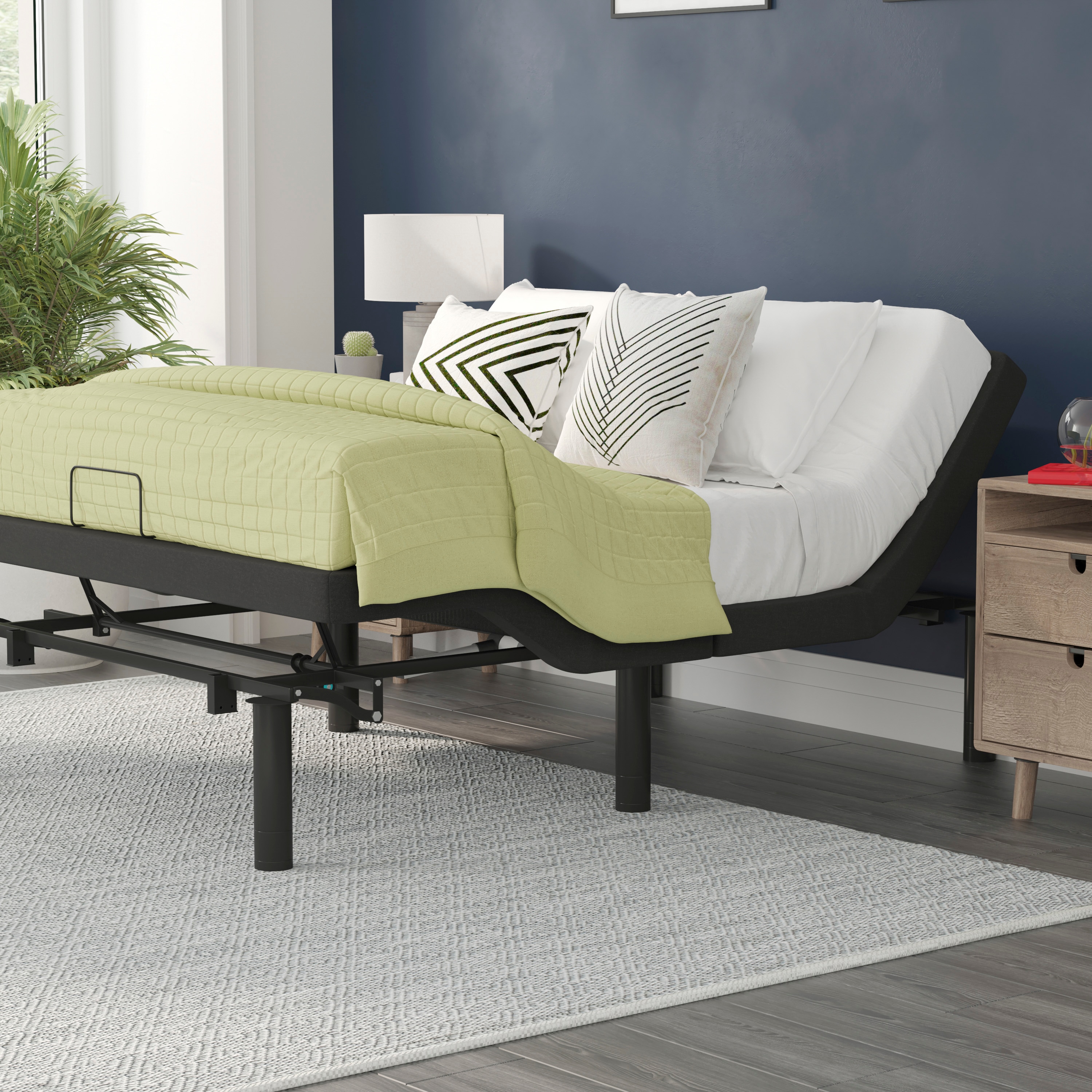 Selene Full-Size Adjustable Platform Bed with Wireless Remote, Black