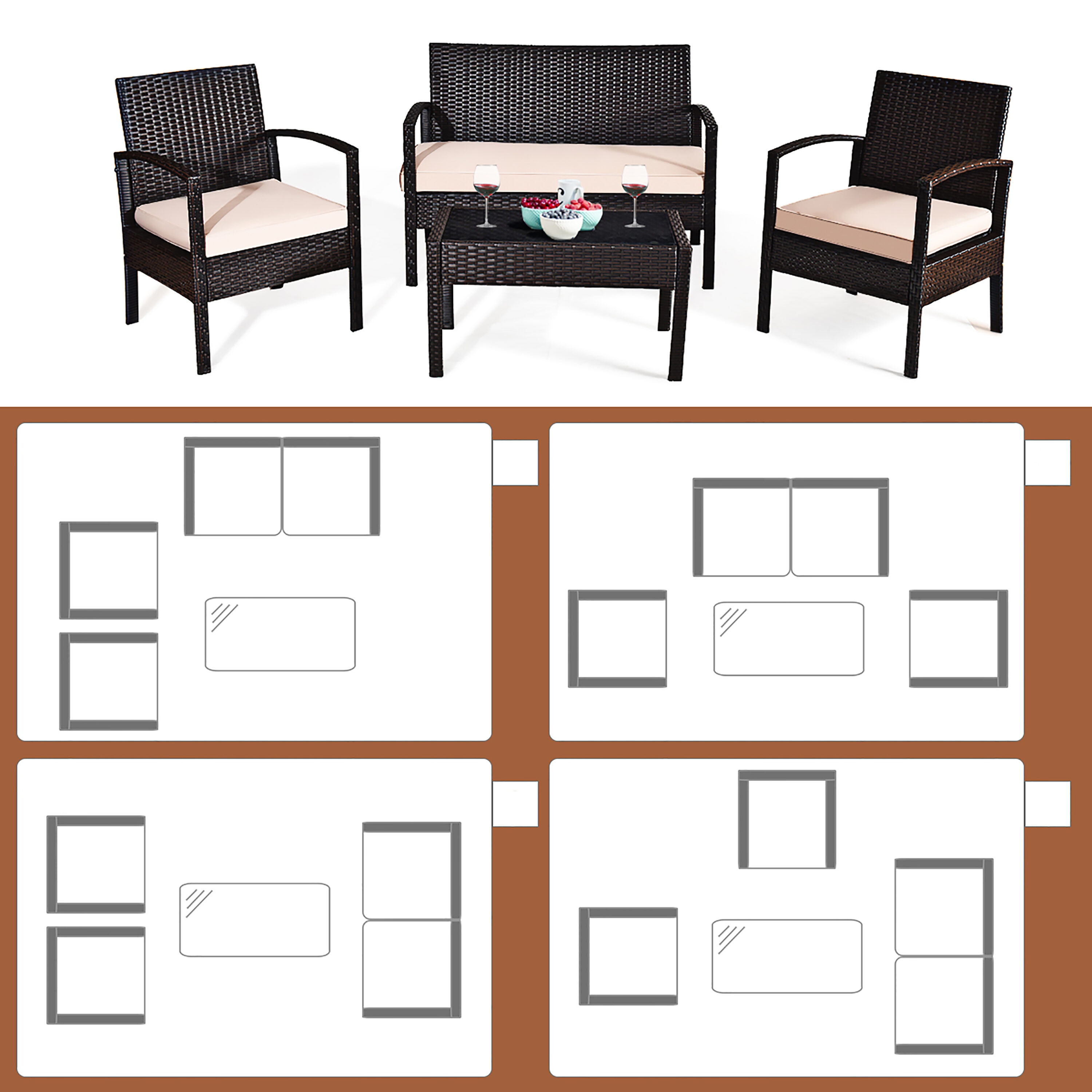 Costway HW51714 Patio-Conversation-Sets - View #7
