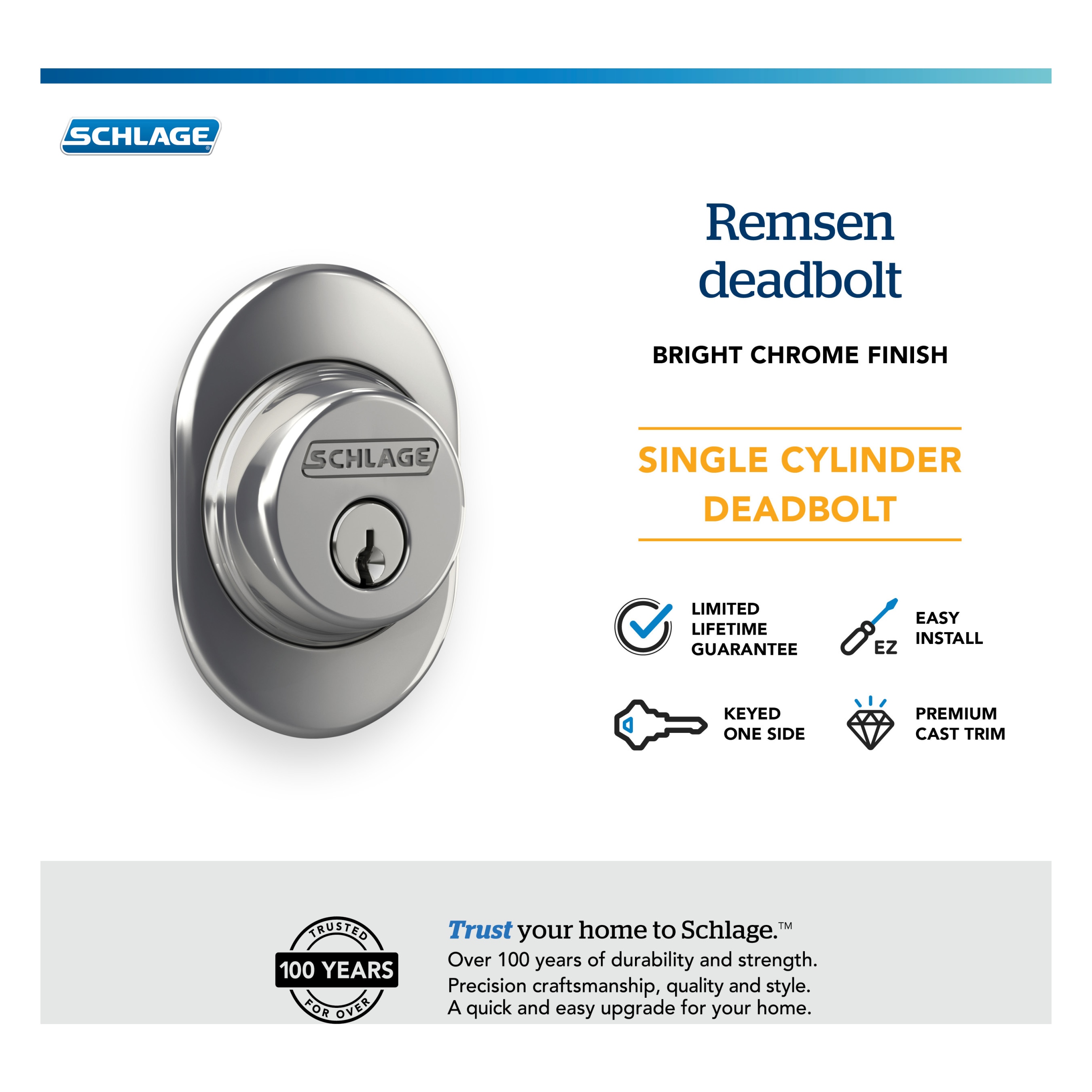 Schlage B60 RMN 625 Door-Deadbolts - View #5
