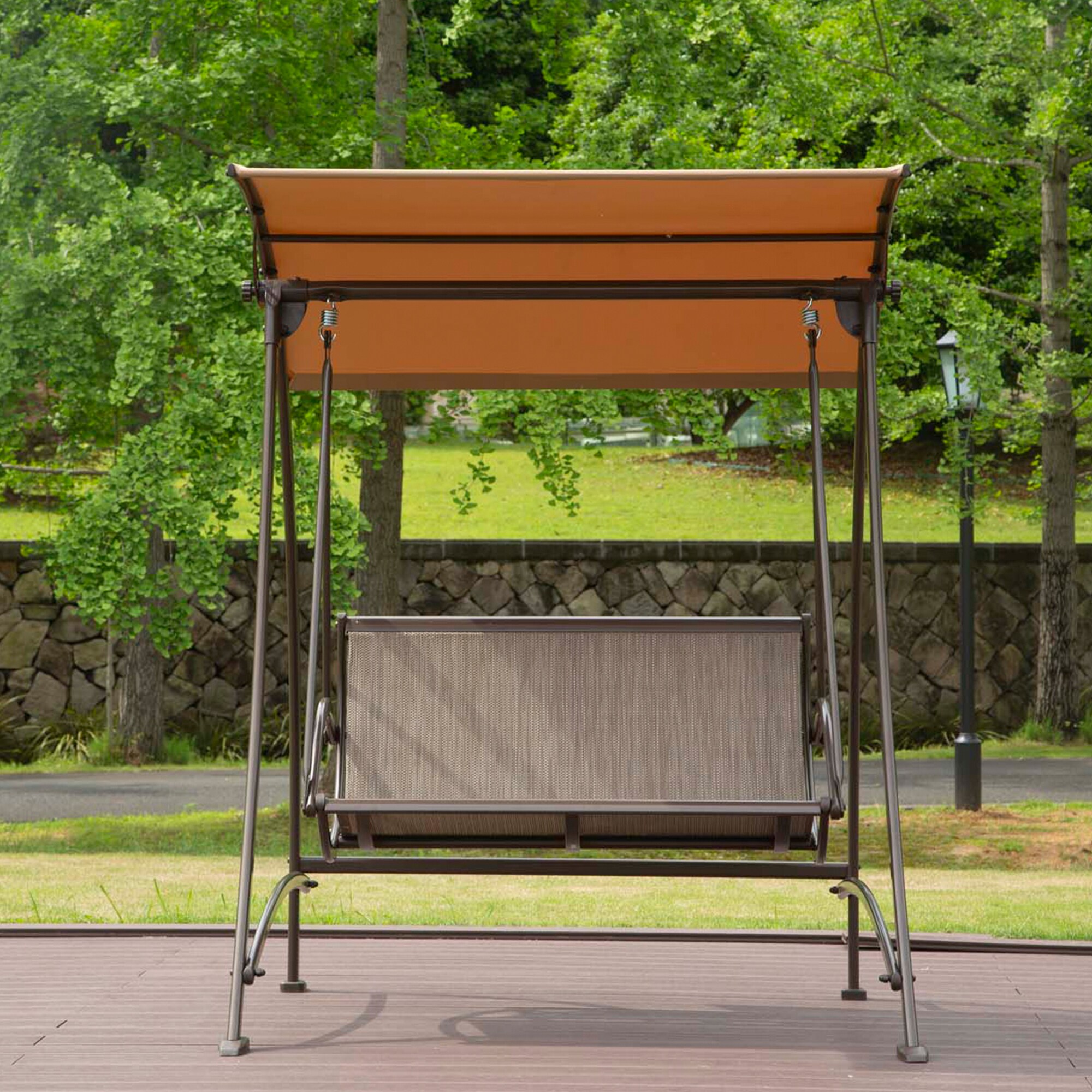  BOCPOS10-DB Brown Metal Glider Swing