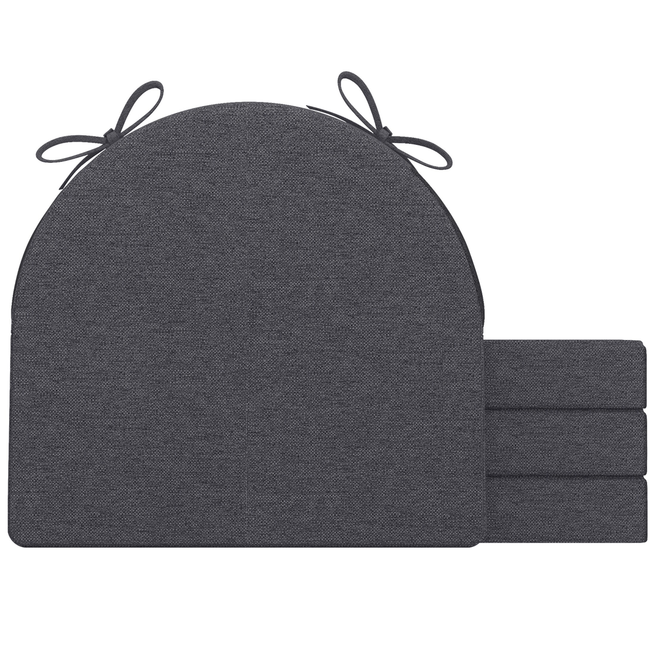 AAAAAcessories LS-DCCLU-SHENHUI-4P Dark Grey Solid Chair Cushion