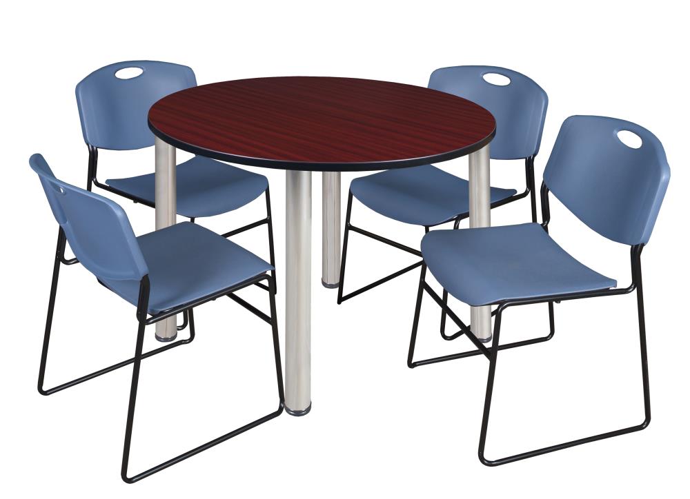 Regency TB48RNDMHBPCM44BE Breakroom Brown 4-Person Training Table (48-in W x 29-in H)