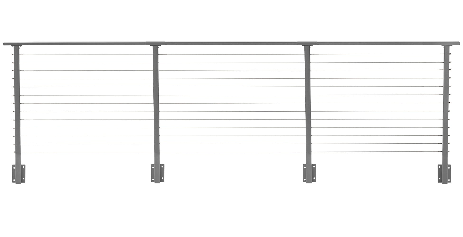 CityPost CP-18-G-D-F-42 Face Mount 18-ft x 42-in Grey Steel Deck Cable Rail Kit