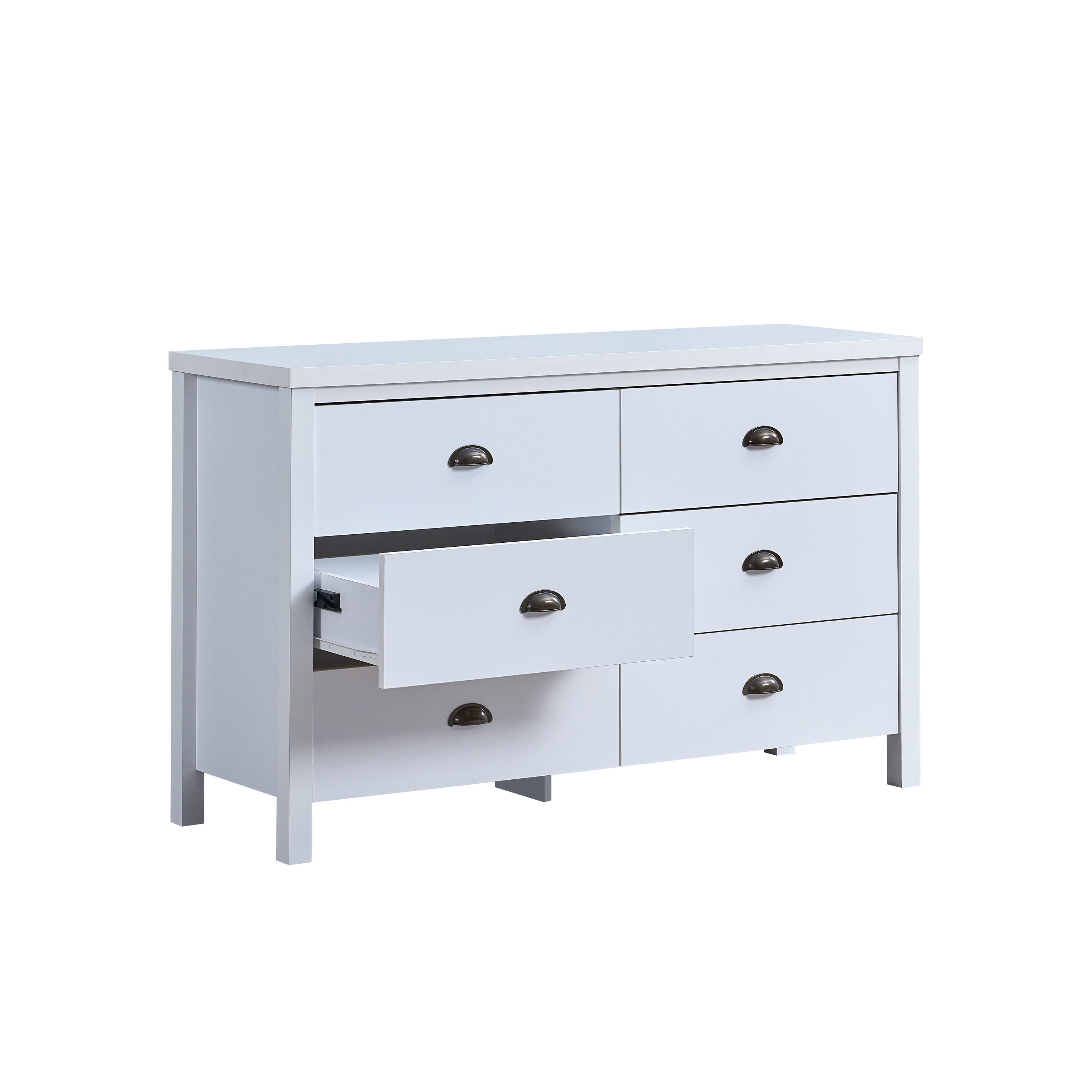 Flynama SH194552 White 6 -Drawer Standard dresser
