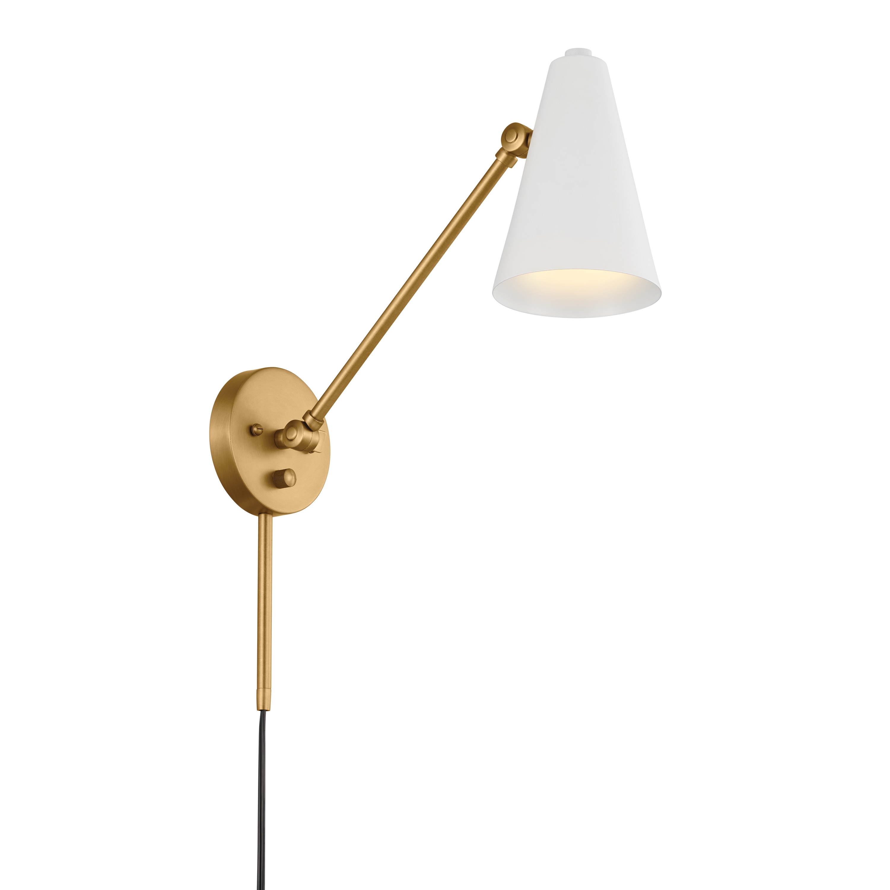 Kichler 52485NBRW Sylvia 5.5-in W 1 -Light Gold Wall Sconce