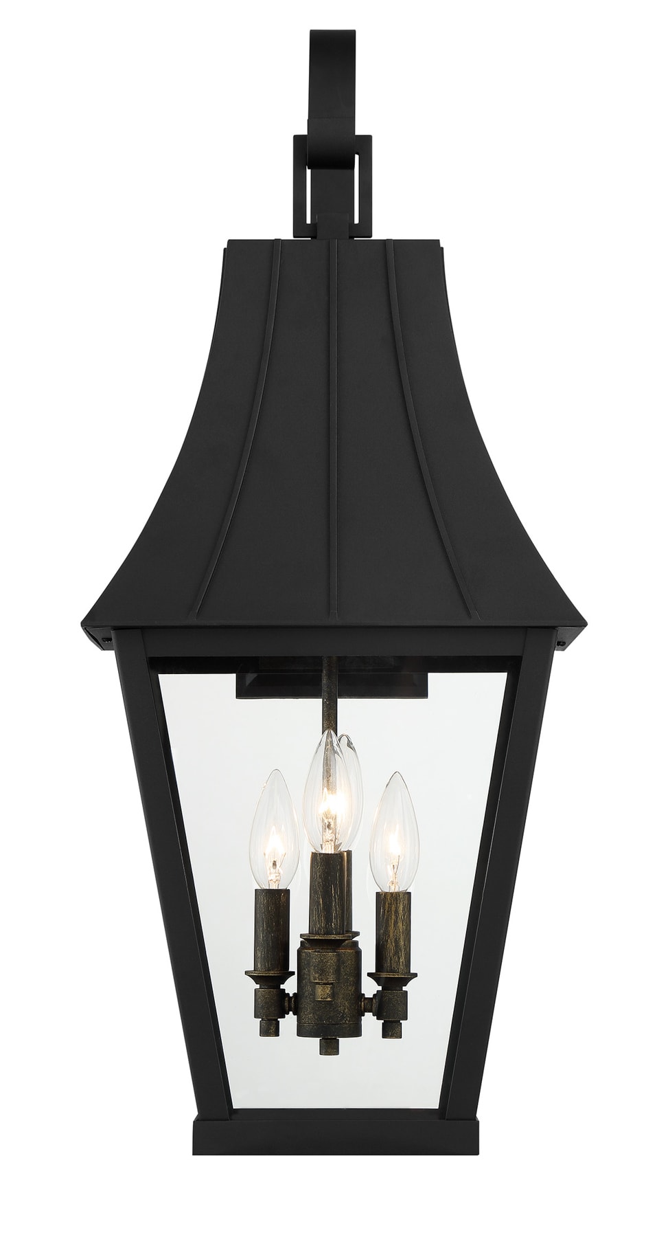 Black and Gold Glass 4-Light Dimmable Sconce