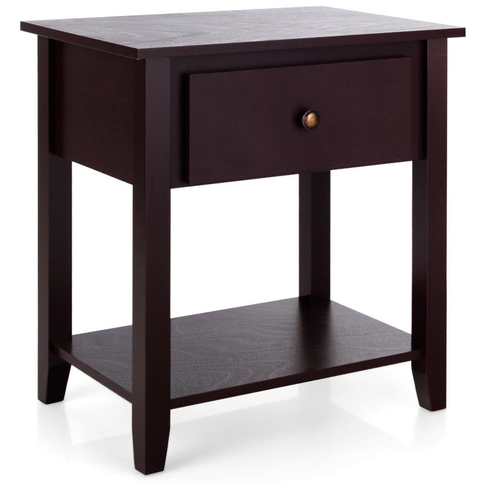 WELLFOR HW-HLY-66561CF Espresso Pine Nightstand