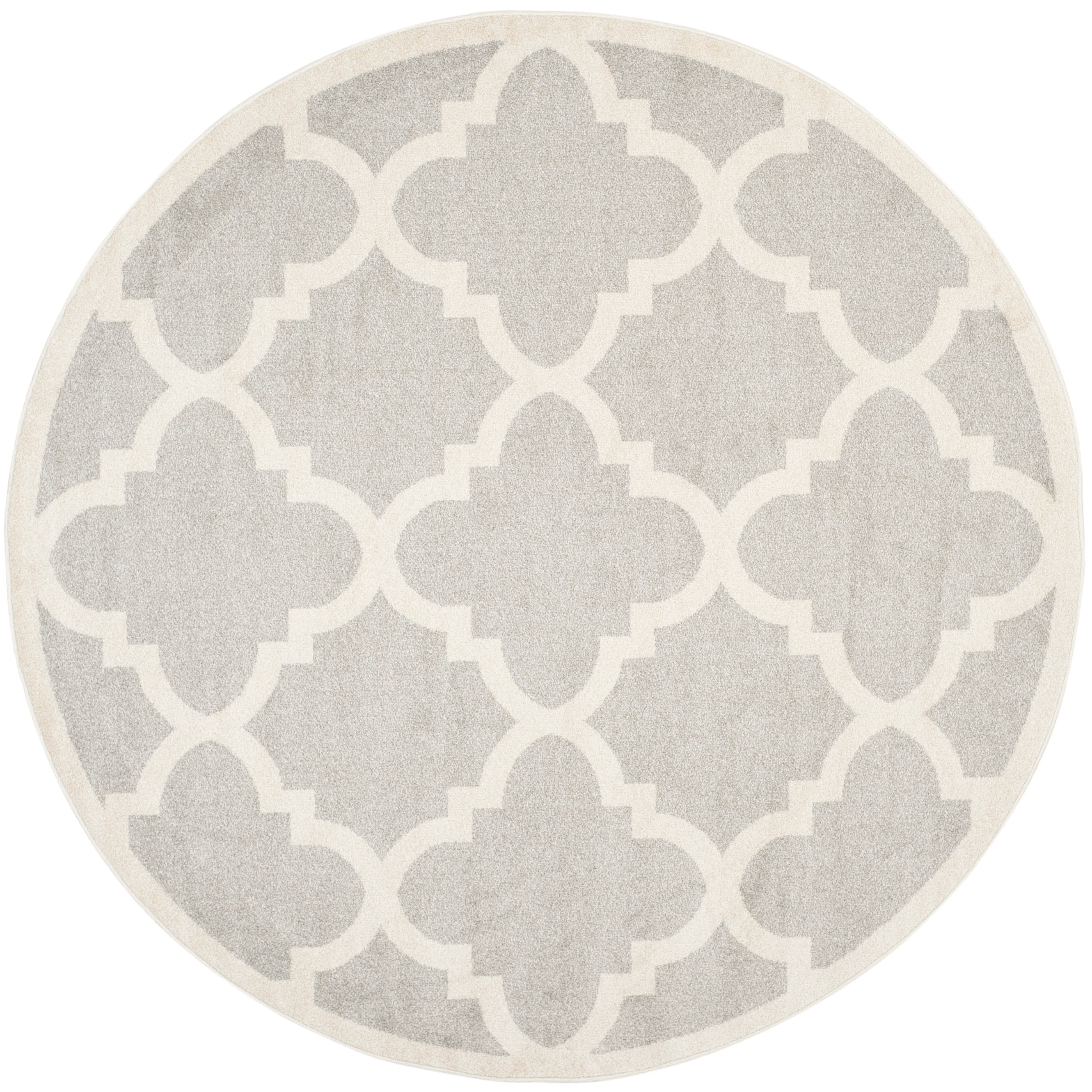 Safavieh AMT423B-9R Amherst Pompey 9 x 9 (ft) Loomed Synthetic Gray/Beige Round Indoor Trellis Area rug