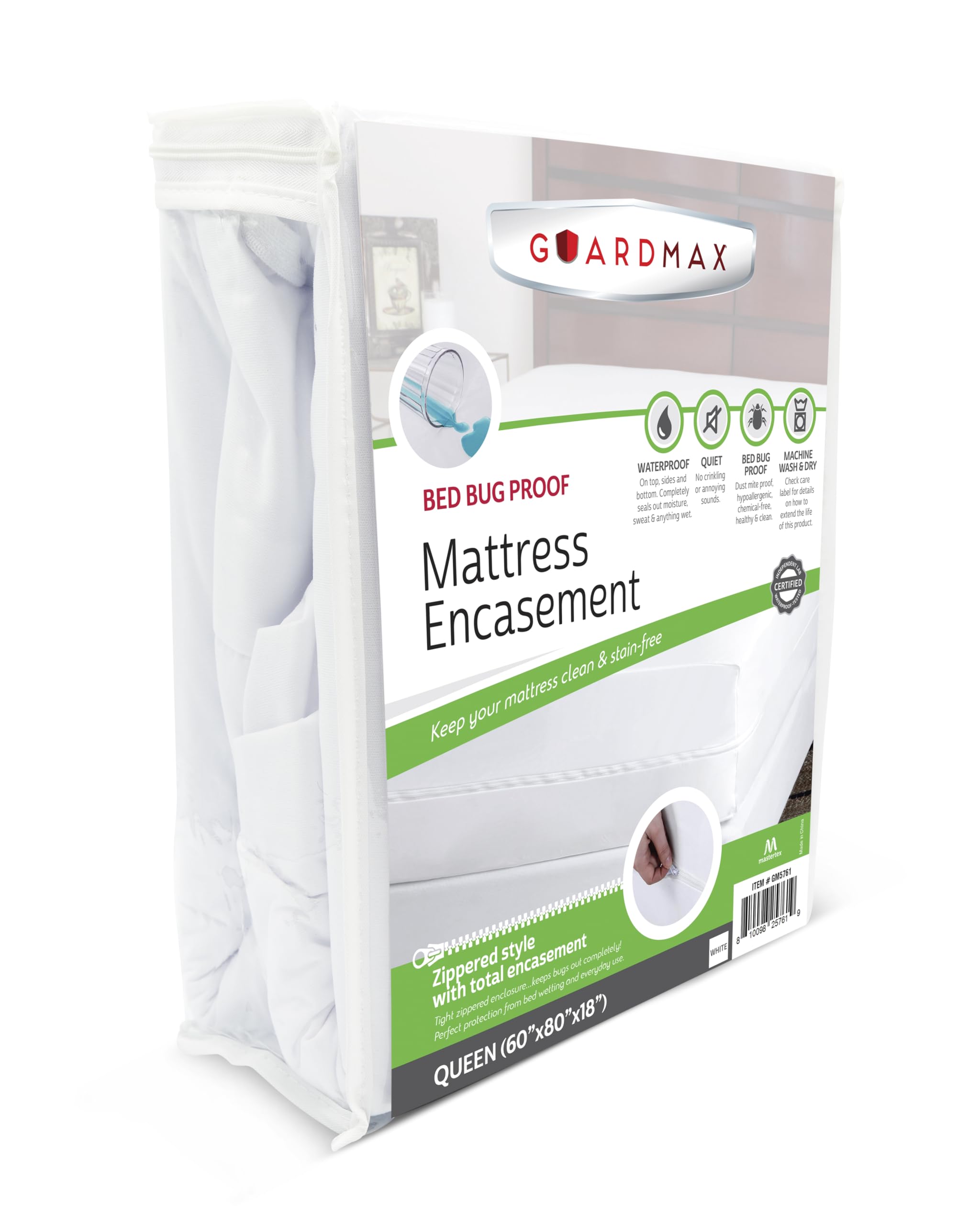 Guardmax Jersey Knitted Zippered Mattress Encasement in the Mattress ...