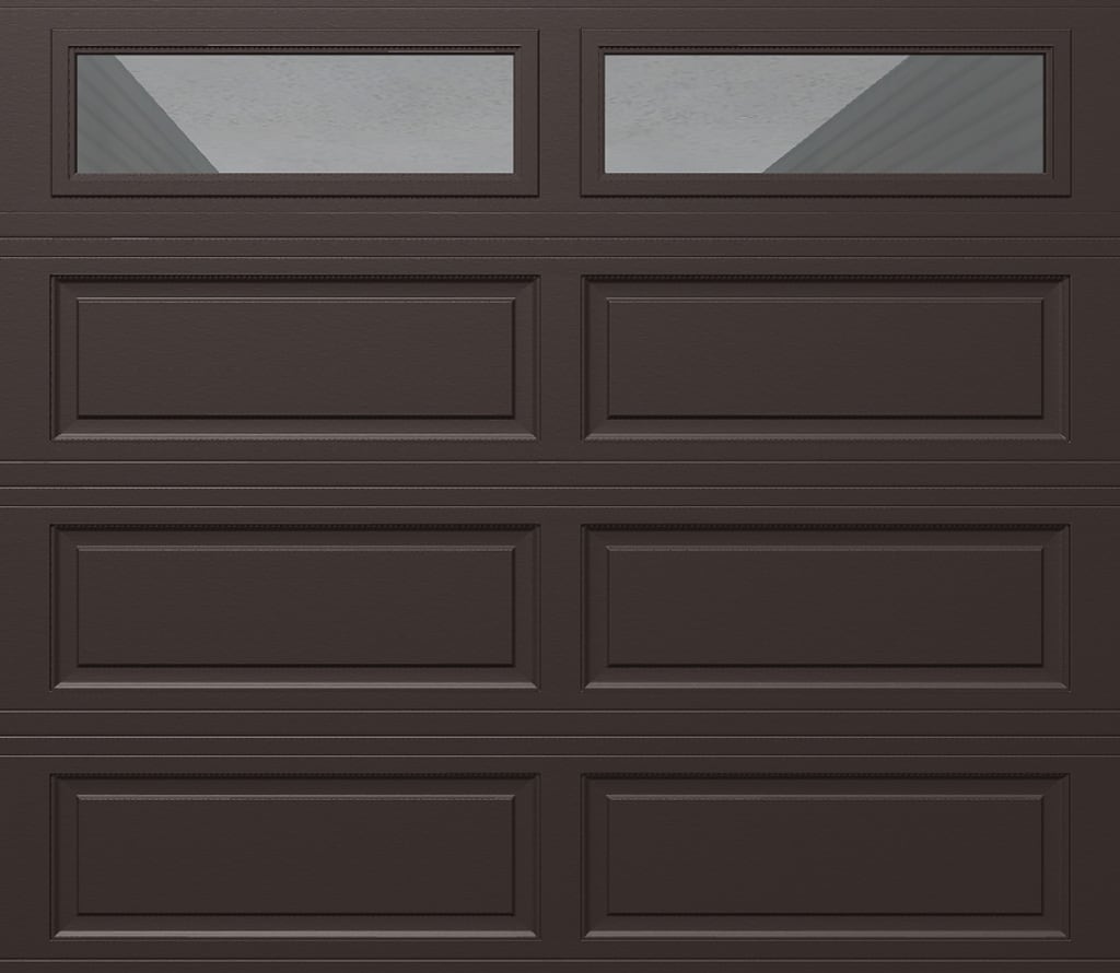 Wayne Dalton 8500RNCHBRCLRII87 Classic Steel Model 8500 8-ft x 7-ft Insulated Brown Single Garage Door with Windows