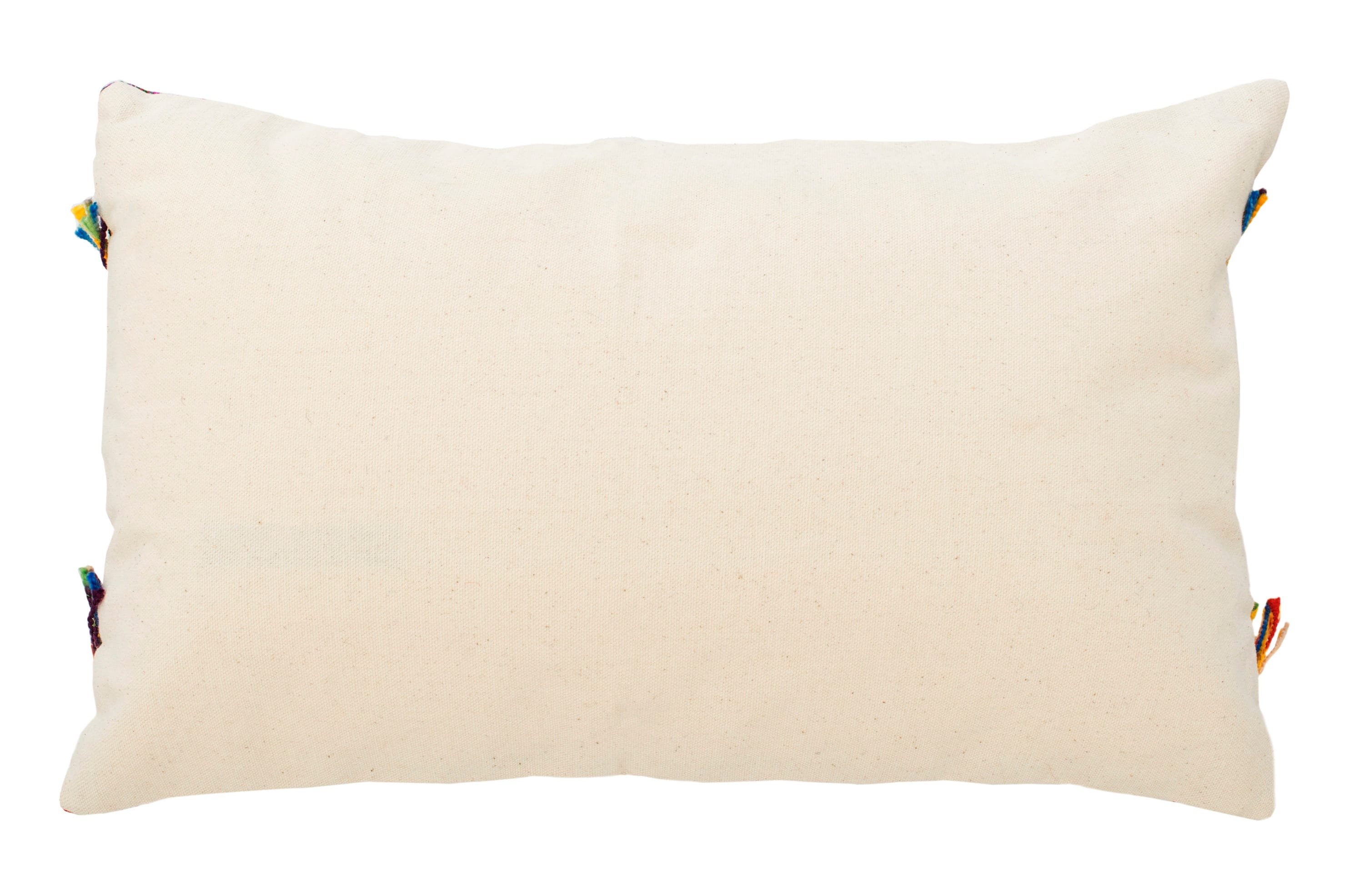 Colorful Bohemian Rectangular Pillow with Fringe and Tassels