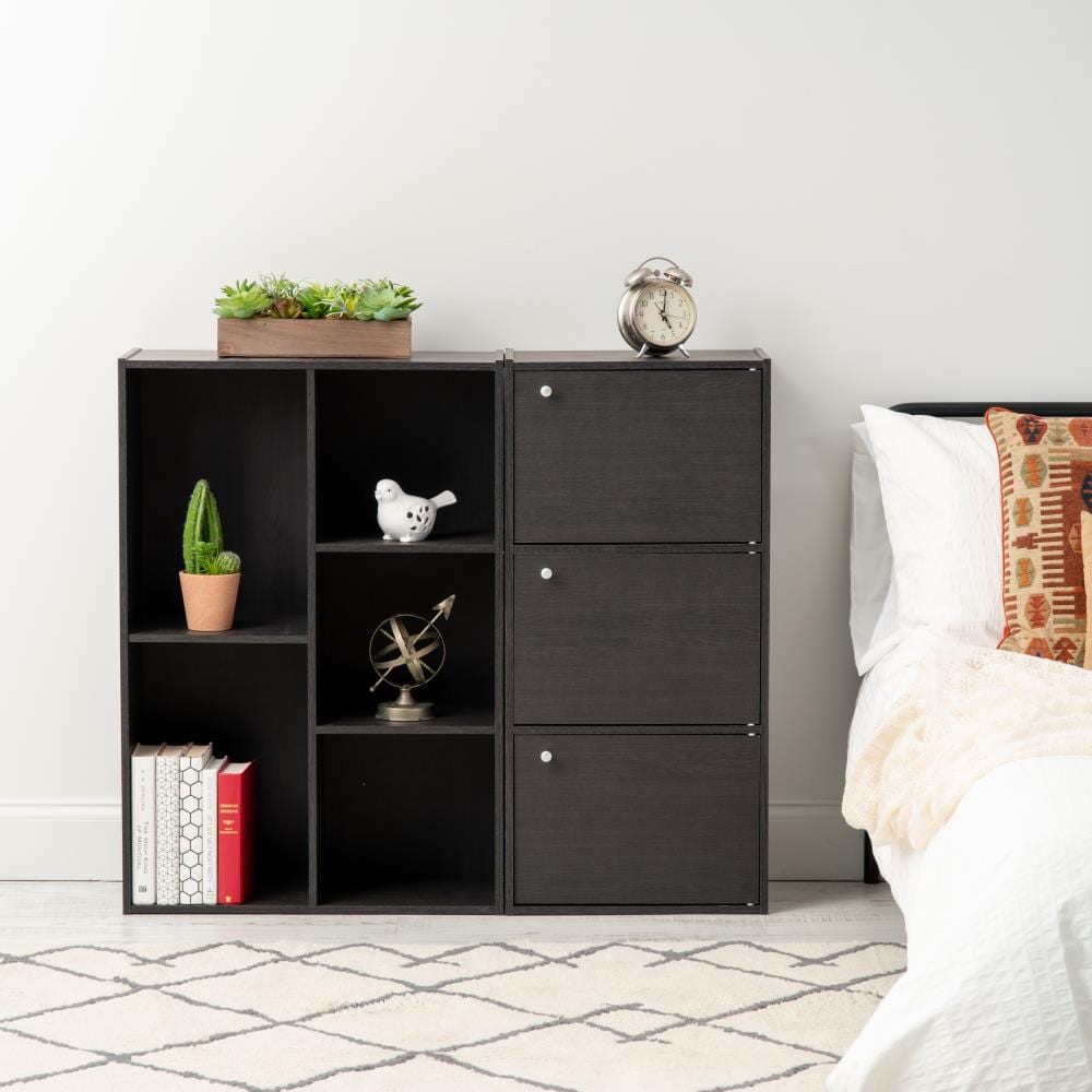 IRIS Black Wood 5-Shelf Bookcase (23.64-in W x 34.67-in H x 11.43-in D ...