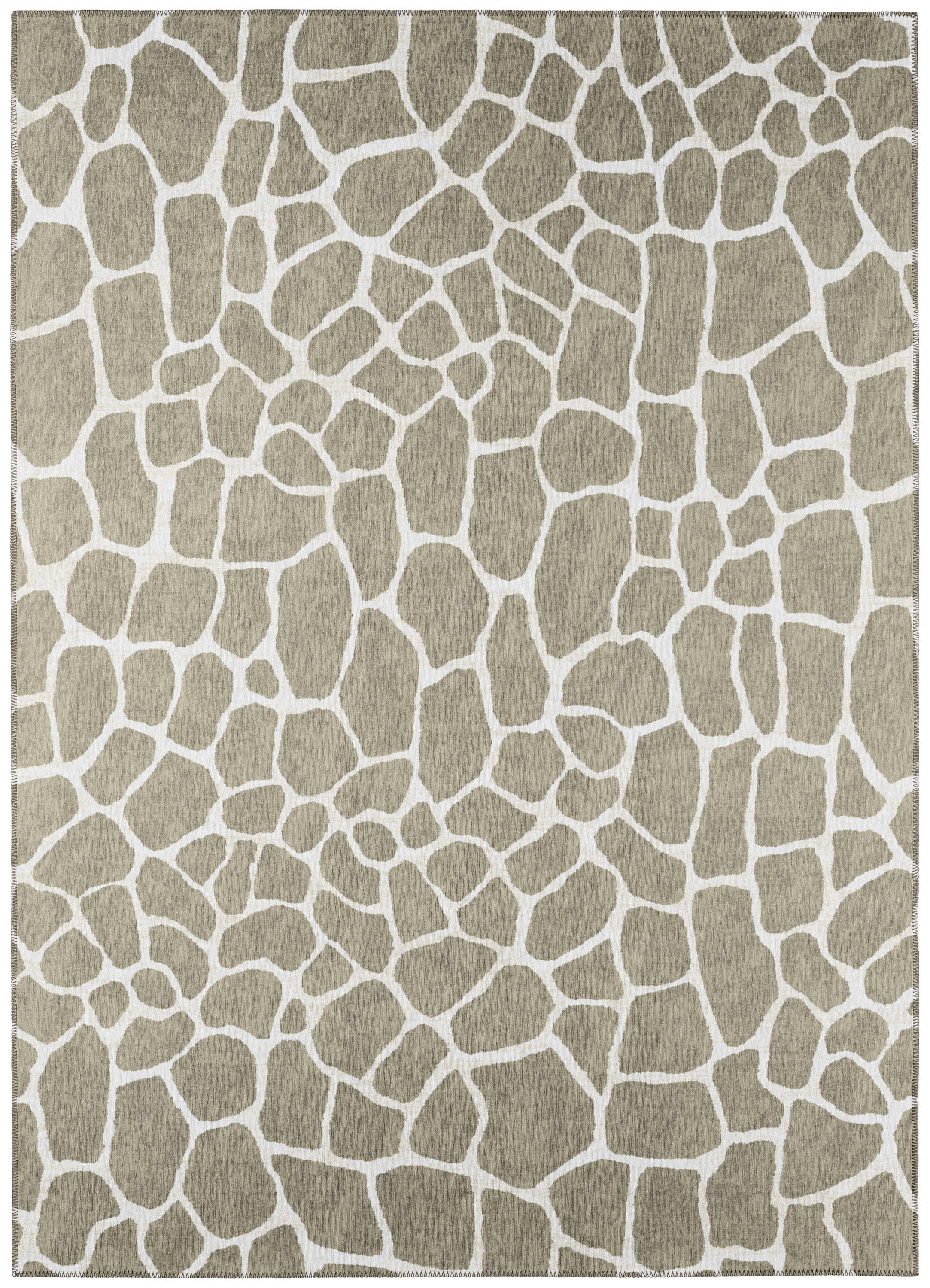 Addison Rugs ASF34TA3X5 Safari 3 x 5 (ft) Chenille Taupe Rectangular Indoor/Outdoor Animal print Bohemian/Eclectic Machine washable Area rug