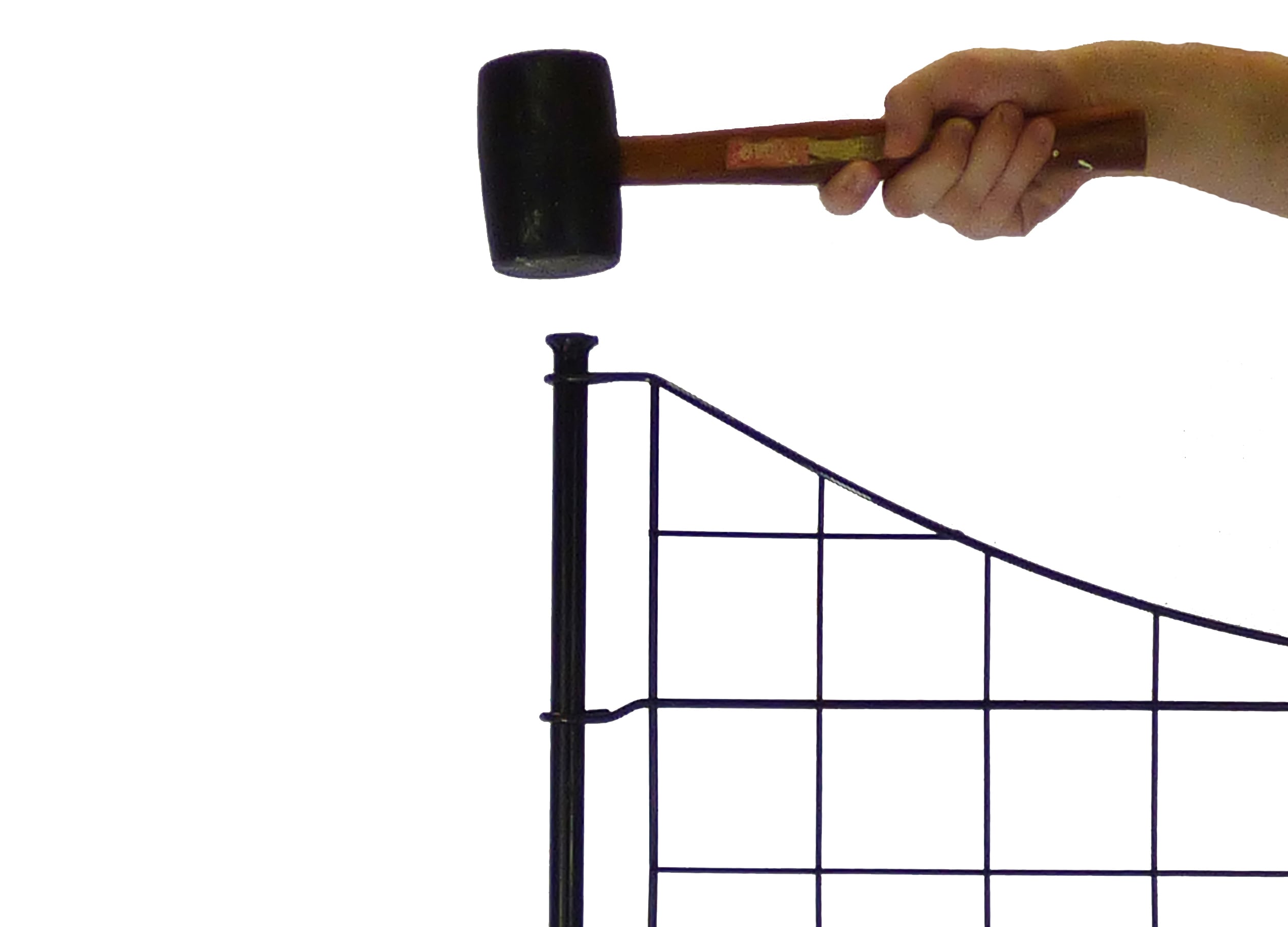 39in Black Metal No Dig Temporary Garden Fence Panels