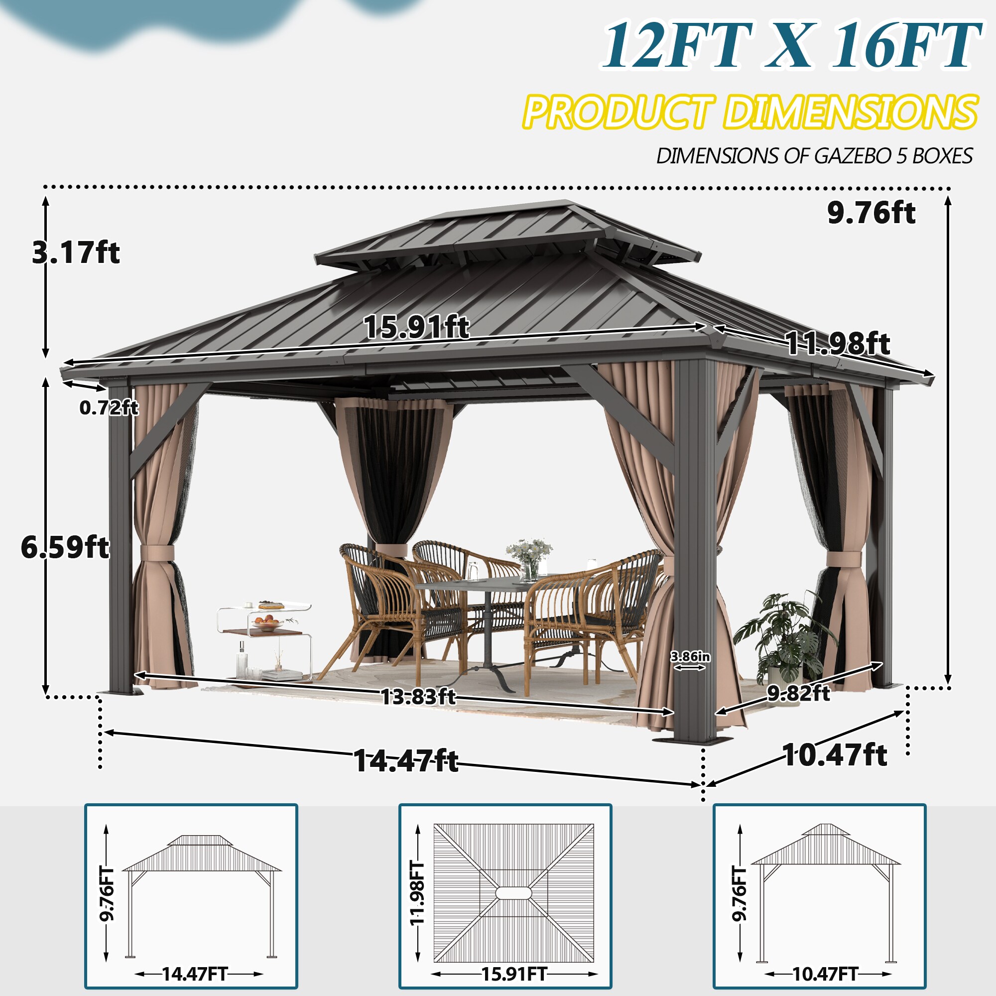 Coveronics LW-SSTG24-1216 Wood-Resin-Gazebos - View #5
