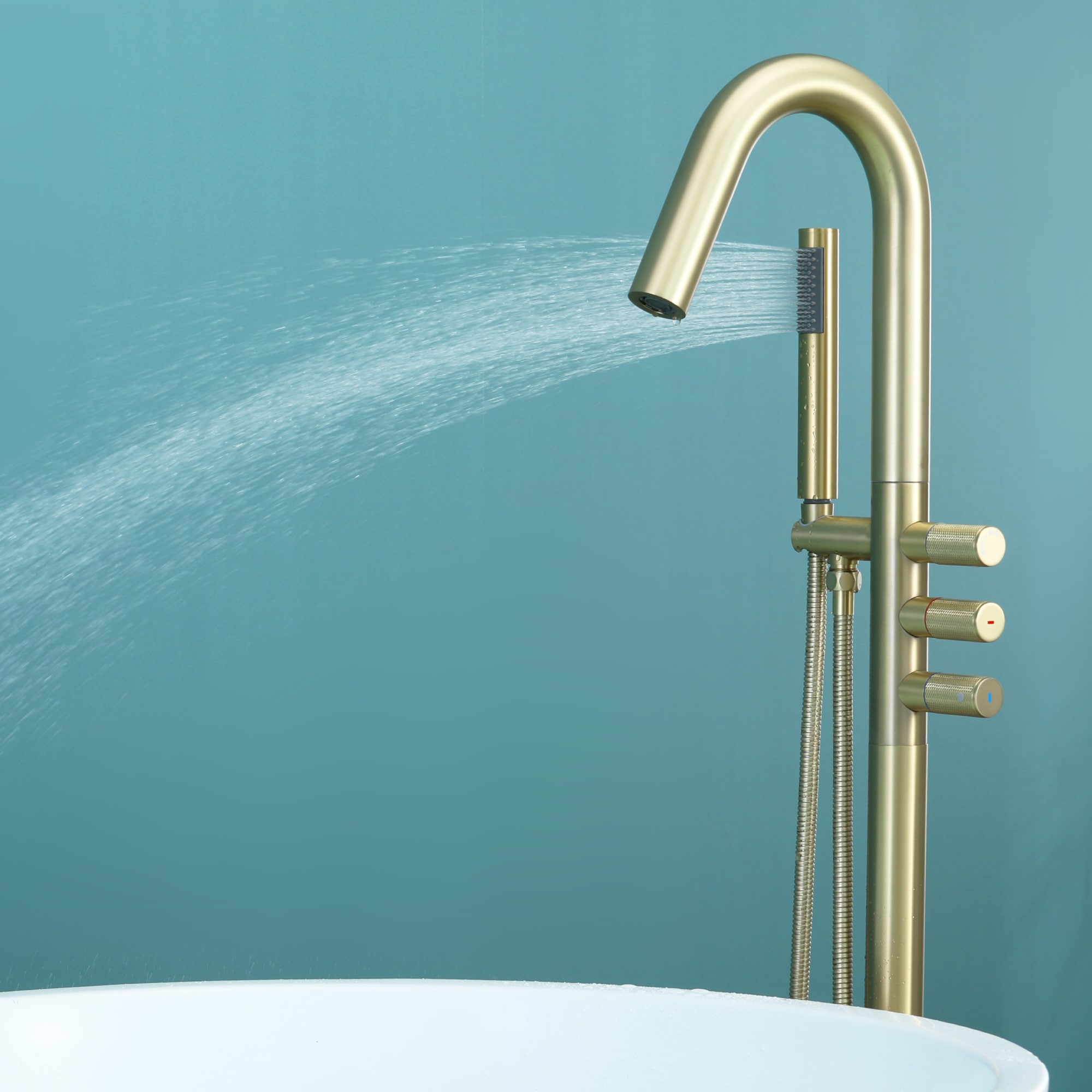 WELLFOR SMG-18013BG Roman-Tub-Faucets - View #6