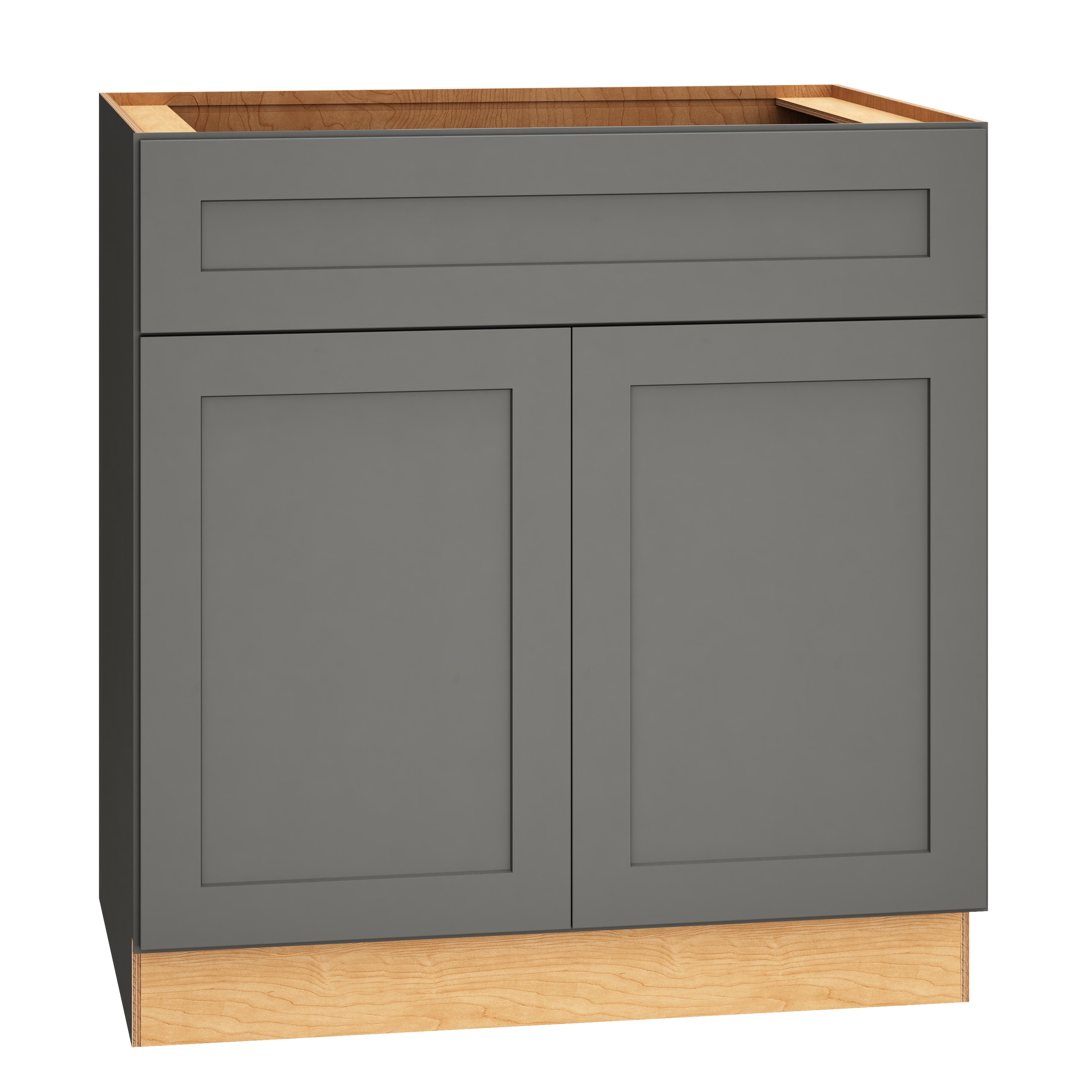 Diamond Express Jamestown 33-in W x 34.5-in H x 24-in D Moonstone Gray 1-Drawer Base Fully Assembled Plywood Cabinet (Recessed Panel Square Style)