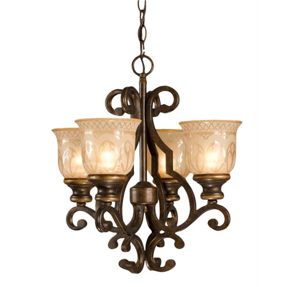 Crystorama 7404-BU Norwalk 4 -Light Distressed Bronze Transitional For Use in Bedrooms, Dining Rooms, Foyers, Kitchens, Living Rooms Chandelier
