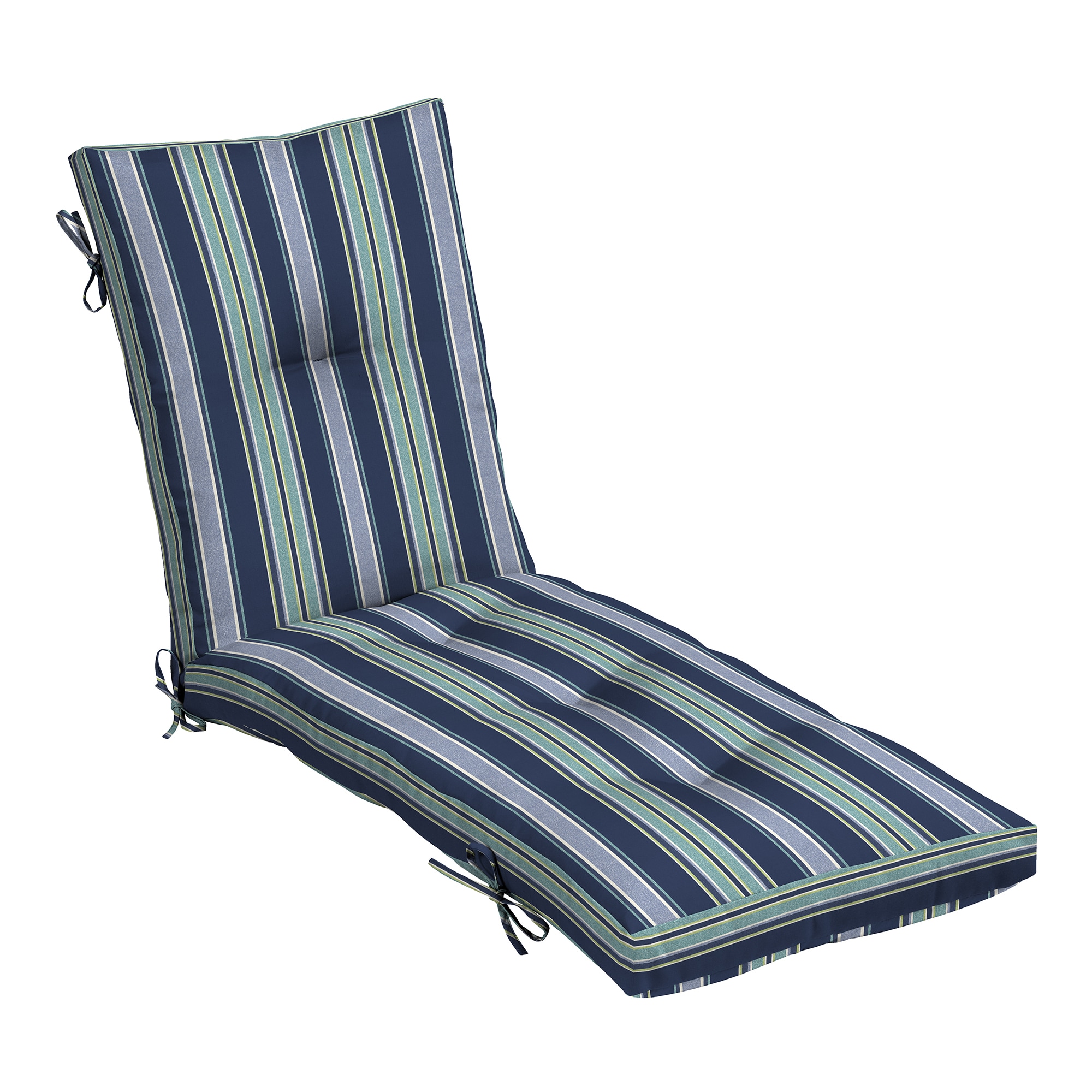 ARDEN ZQ07H05B-D9Z1 46-in x 22-in Sapphire Aurora Blue Stripe Patio chaise lounge chair cushion