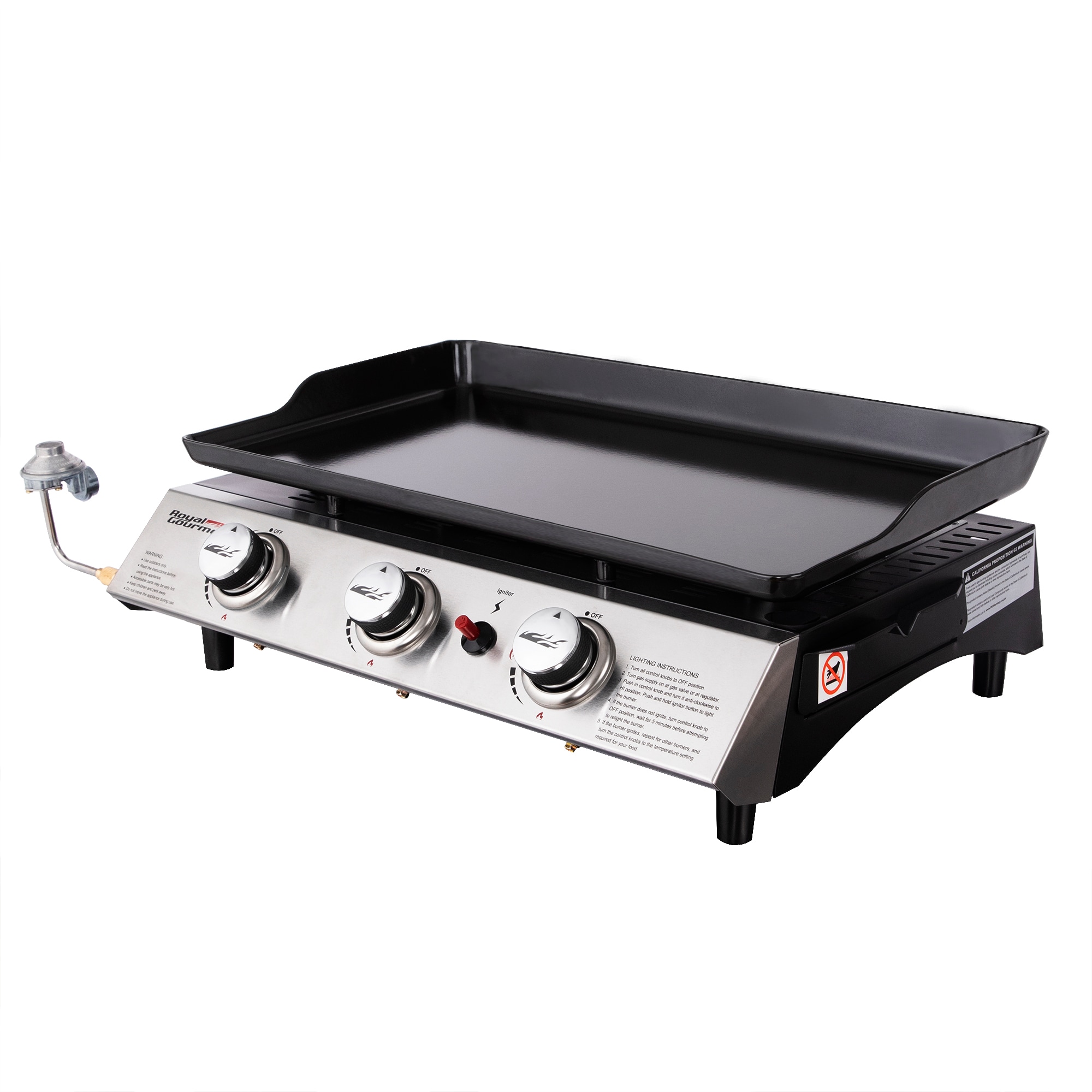 Royal Gourmet Pd1300 Portable 3-Burner Propane GAS Grill Griddle