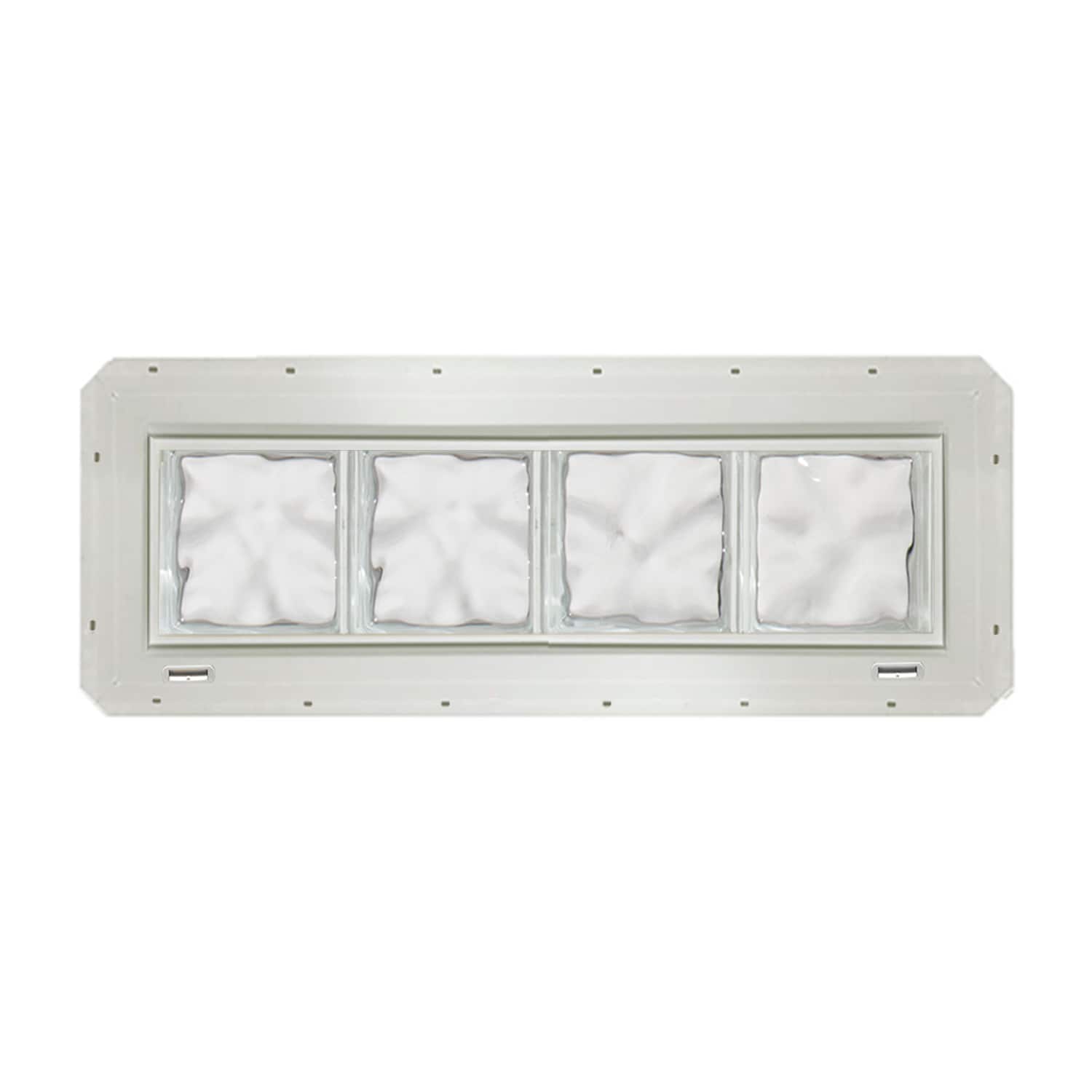 CrystaLok CL3208SDCWH Wavy Glass 31.75-in x 9.25-in Vinyl New Construction Glass Block Window