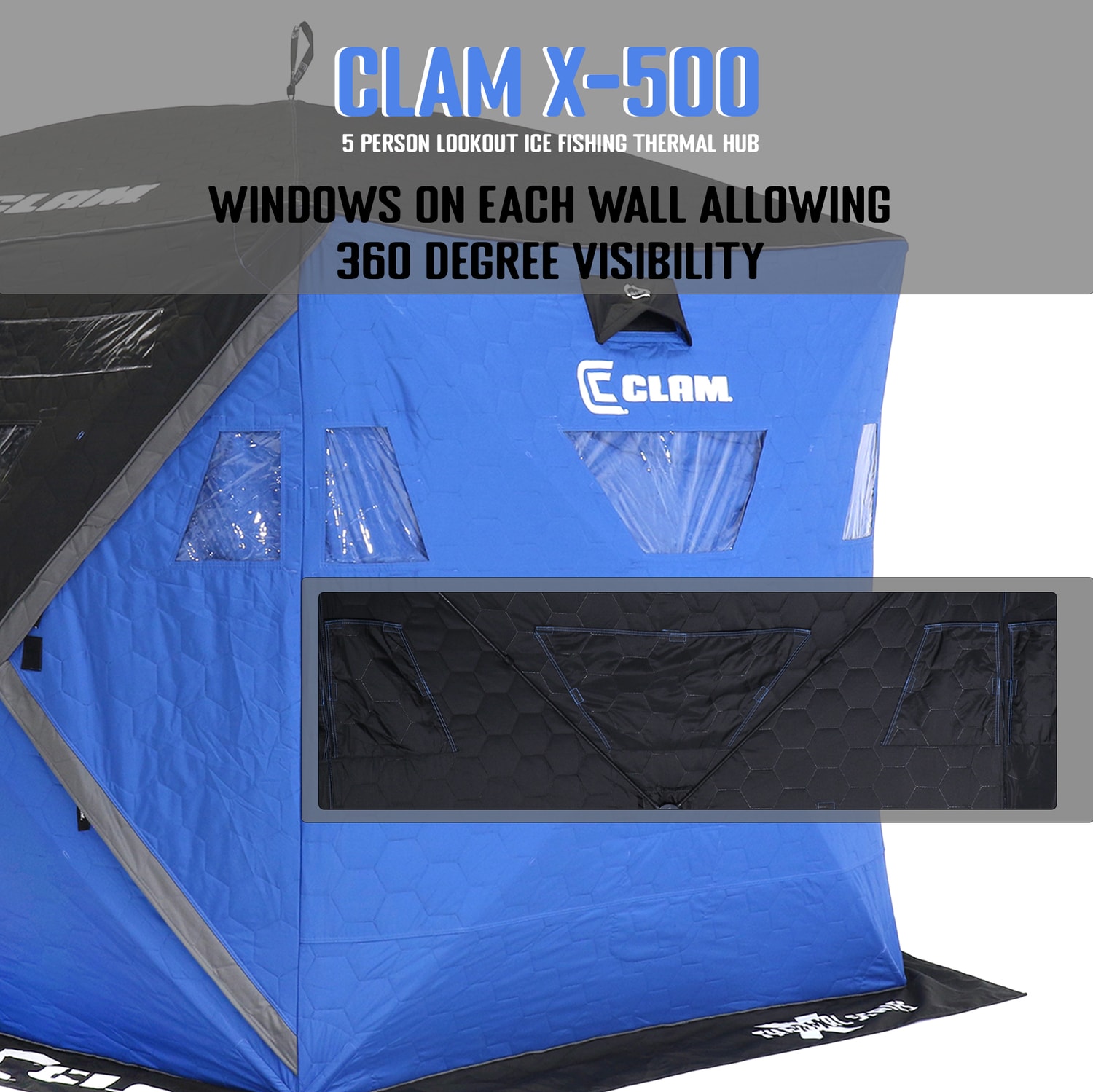 Clam X500 Insulated Thermal Lookout Outdoor Fishing Hunting Hub Tent Shelter