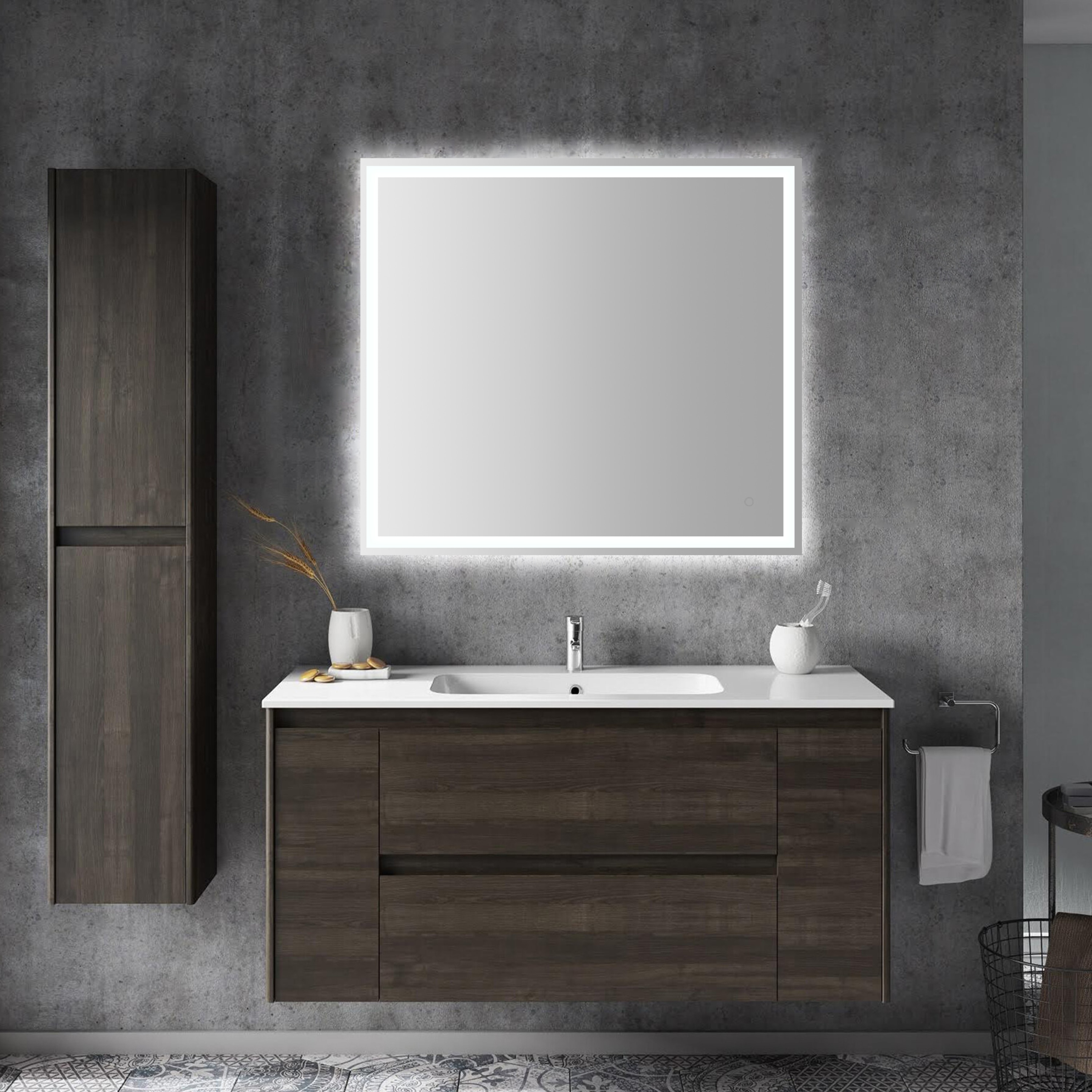 Pax 40" x 36" Polished Frameless LED Bathroom Vanity Mirror