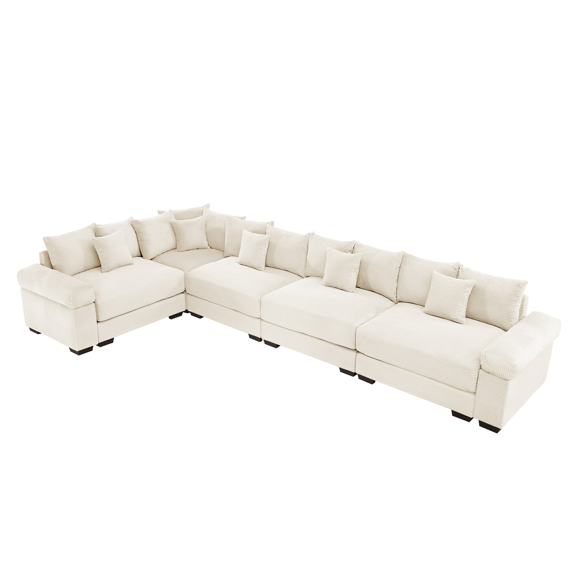 SINOFURN SYA020273BG 154.6-in W Modern Beige 6-seater Sectional