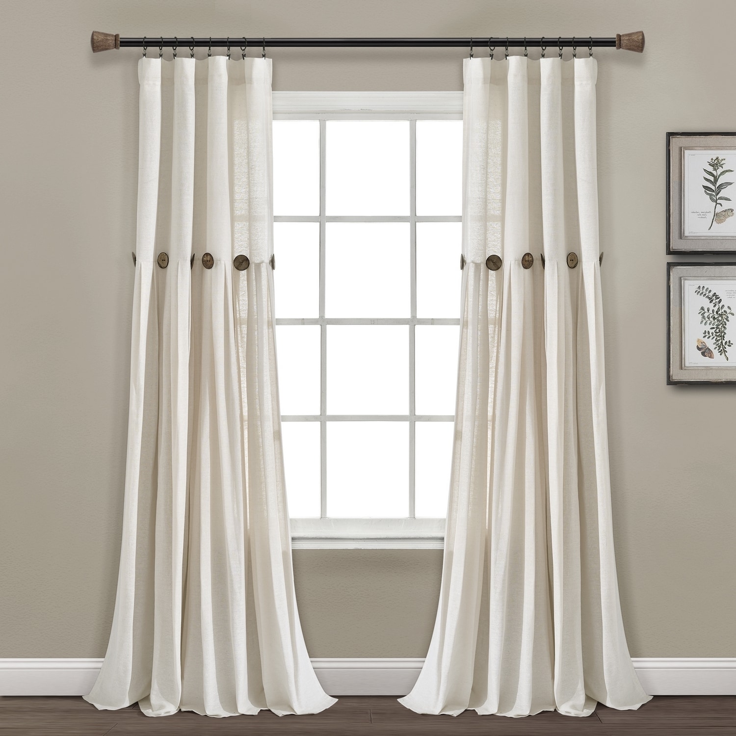 Lush Decor 21T011192 108-Inches Off White Room darkening Rod pocket Single curtain panel