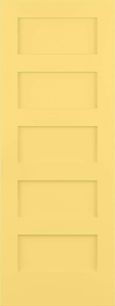 RELIABILT LO1369912 Shaker 24-in x 80-in Marigold 5-panel equal Smooth Solid core Prefinished Pine Wood Slab Door