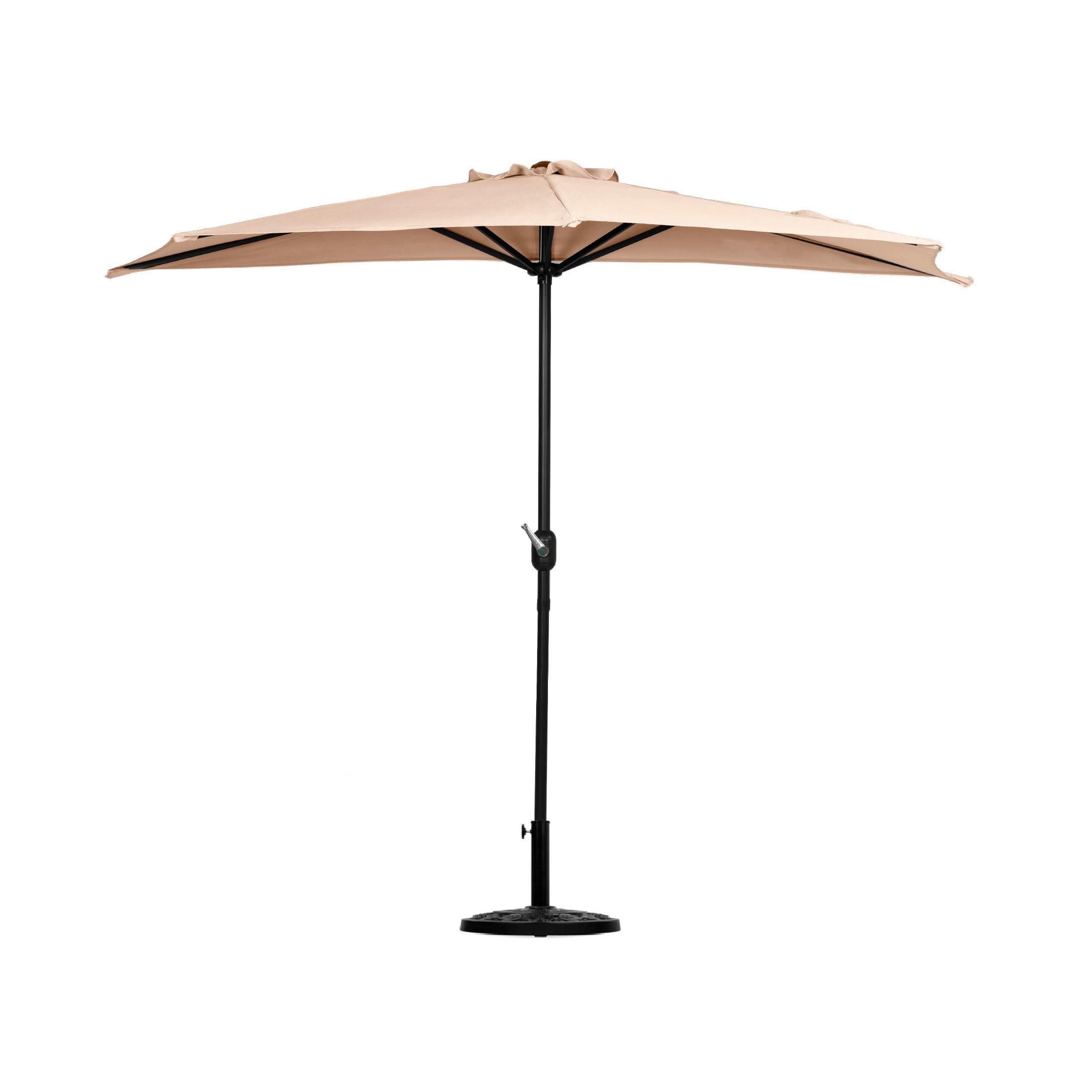 Westin Furniture OS3003-BG-OS5004 9-Feet Aluminum Beige No-tilt Half-round Patio Umbrella with Base