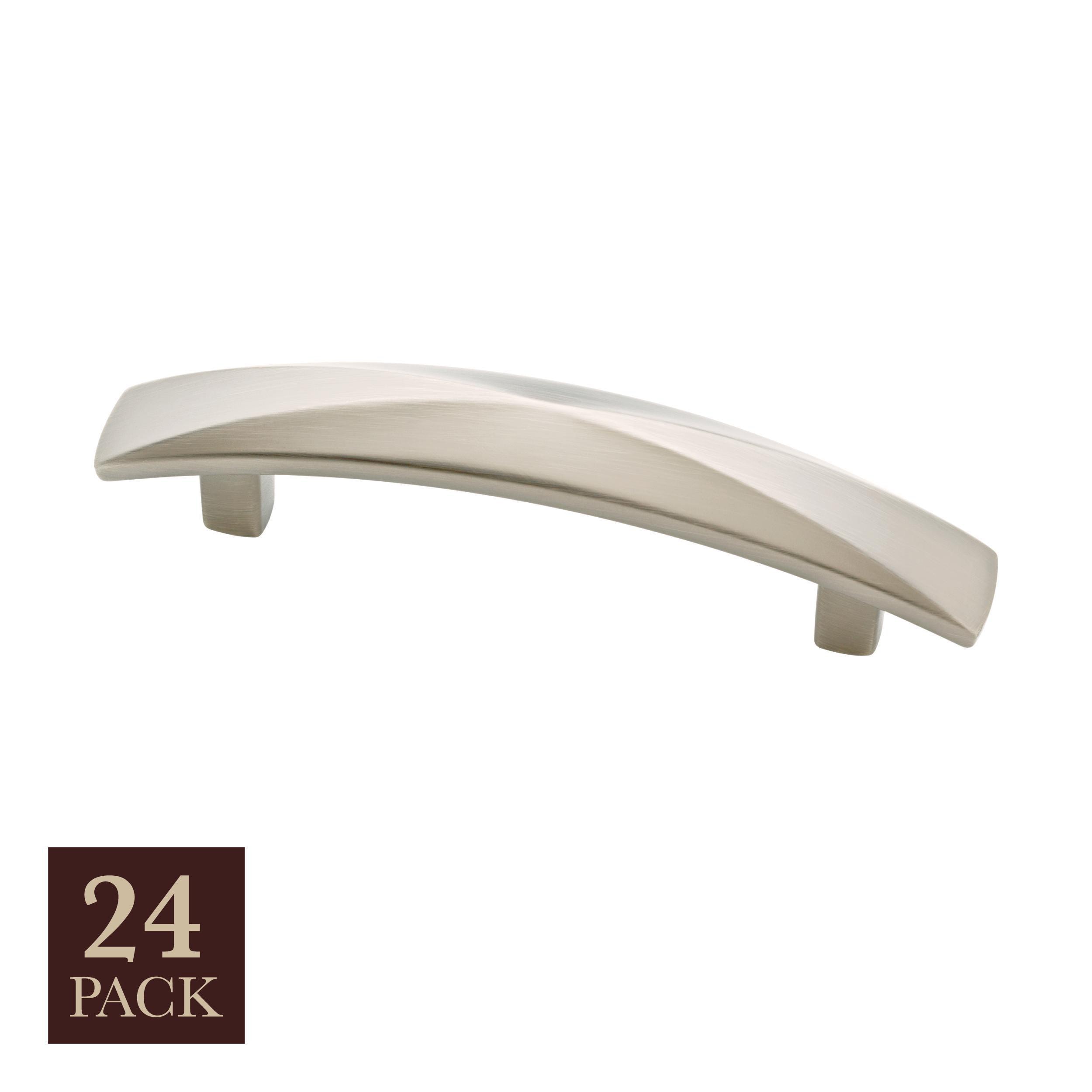 allen + roth P34958W-SN-K2 Fairchild 3-in , 76mm Center to Center Satin Nickel Arch Bar 24 -Pack