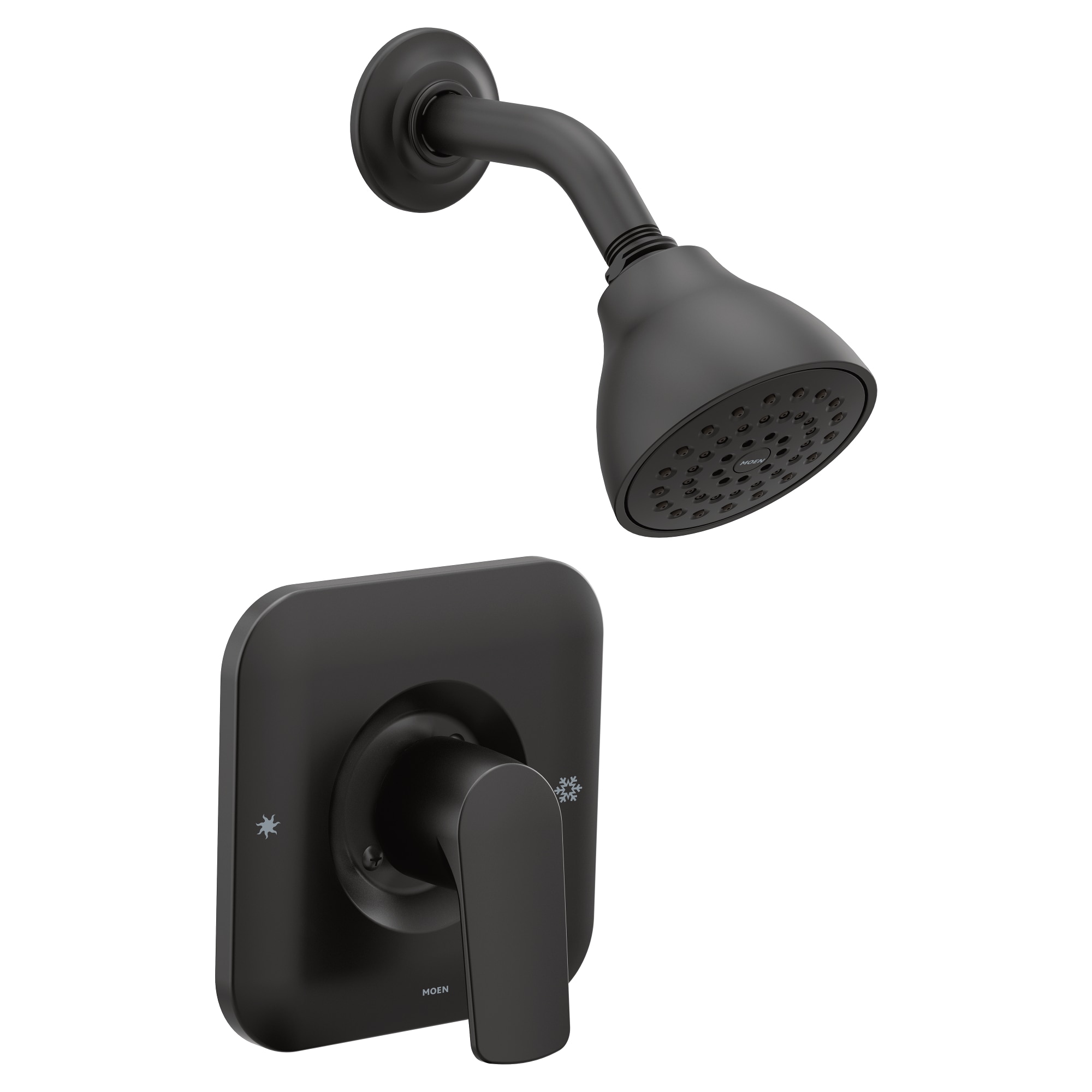 Moen T2812BL Rizon Matte Black 1-handle Single function 3.75-Inches Square Shower Faucet (Valve Not Included)
