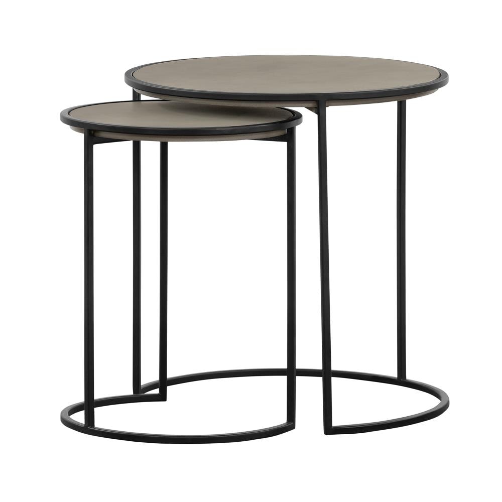 Armen Living LCRILACCGR Rina 17-in W x 18-in H Gray Concrete Round Midcentury End Table Assembly Required