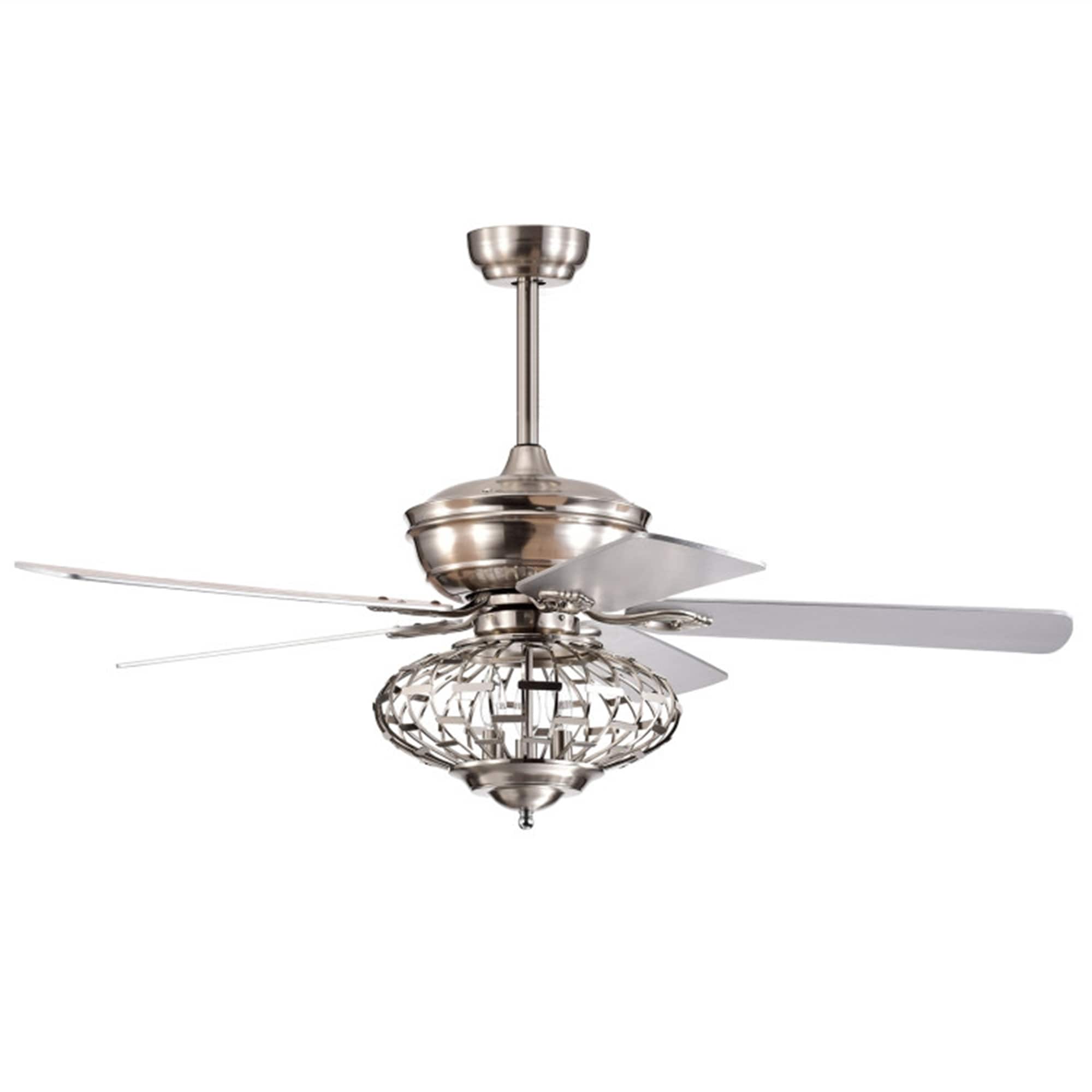 BABOOM BOM-P204476-OR 52-in Integrated LED Sliver with Ceiling Fan With Light - Remote Included ( 5 -Blade )