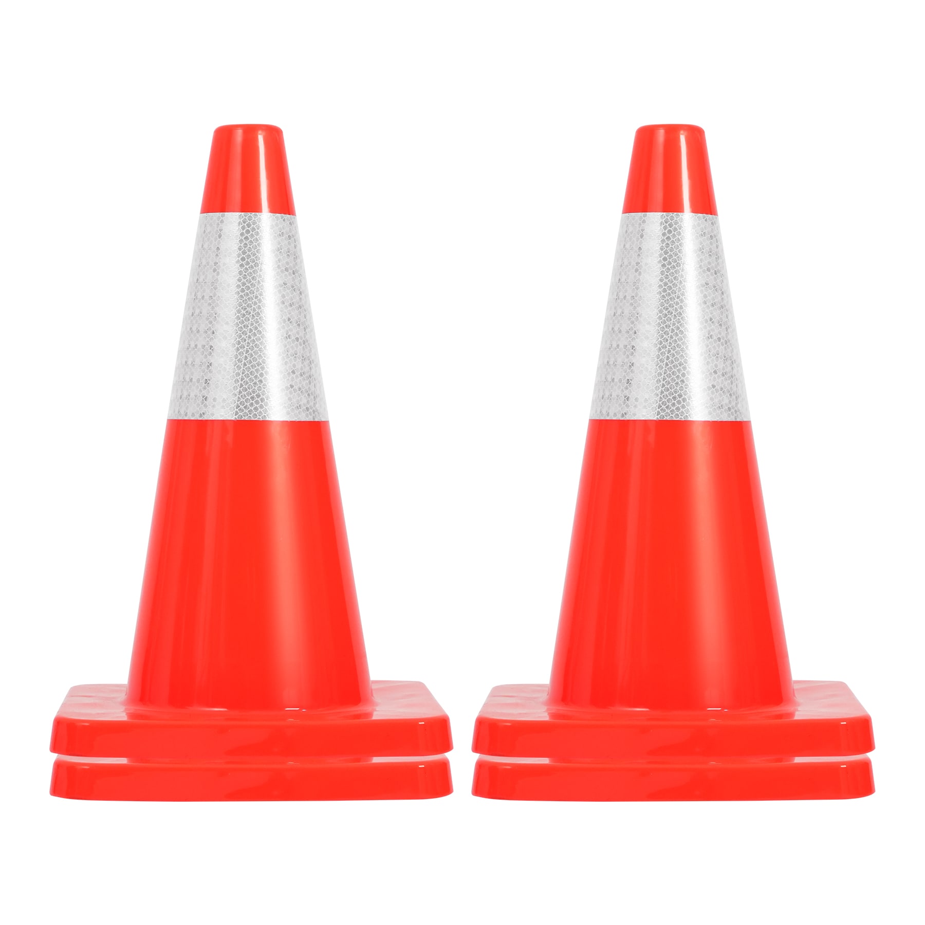 Vorene 18-in Traffic Safety Cones 4-Pack PVC with Reflective Collar for Driveway Parking