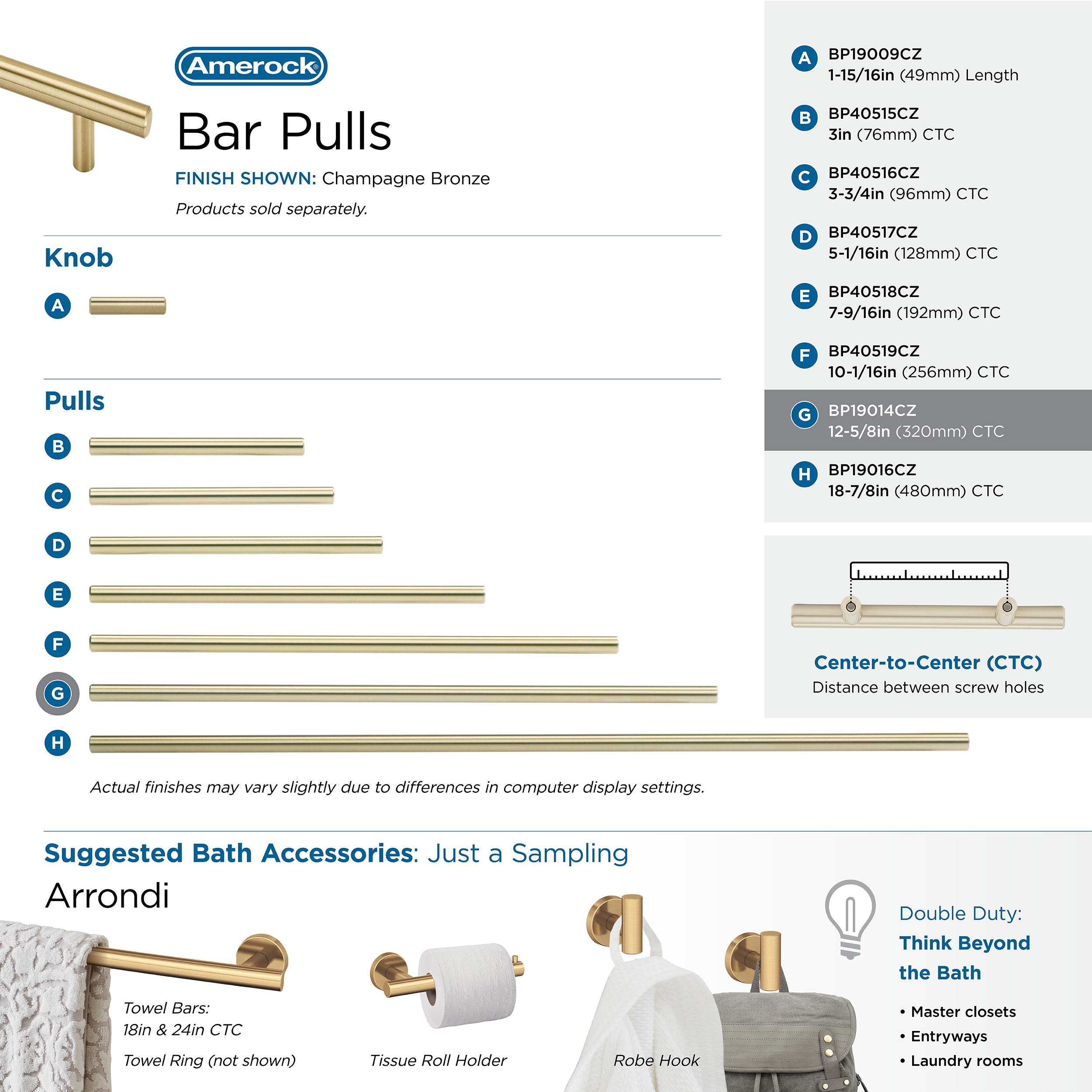 Amerock BP19014CZ Cabinet-Pulls - View #9