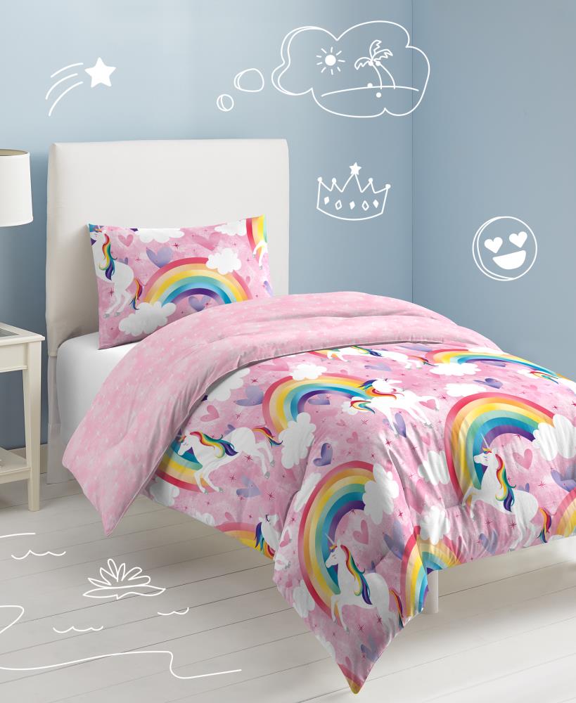 2 Piece Pink Twin Comforter Set, Twin Bed Comforter Set Pink