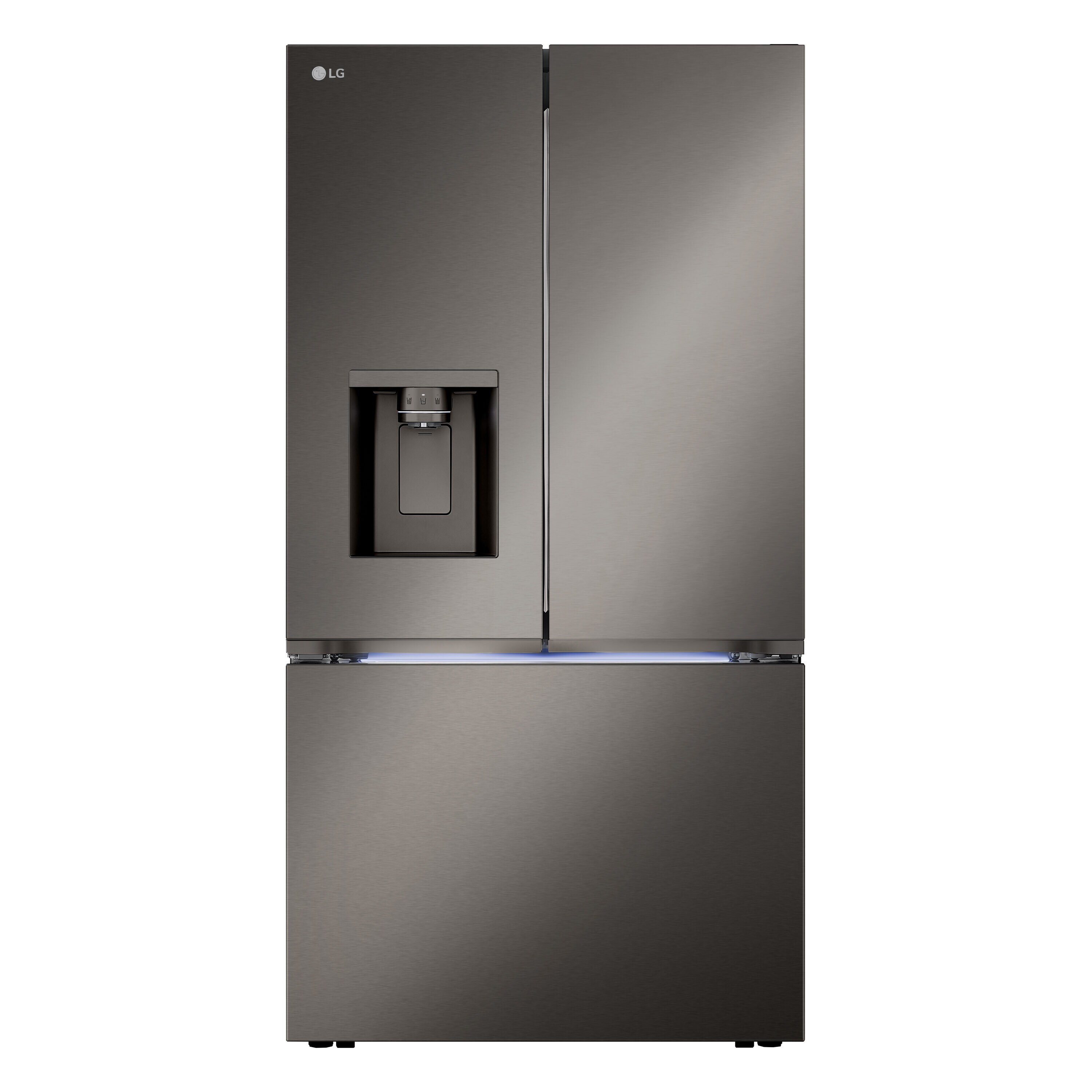 LG LRYXS3106D Standard-Depth 30.7-cu ft 3 -Door Smart Compatible French Door Refrigerator with Dual Ice Maker with Water and Ice Dispenser ( PrintProof Black Stainless Steel ) ENERGY STAR Certified