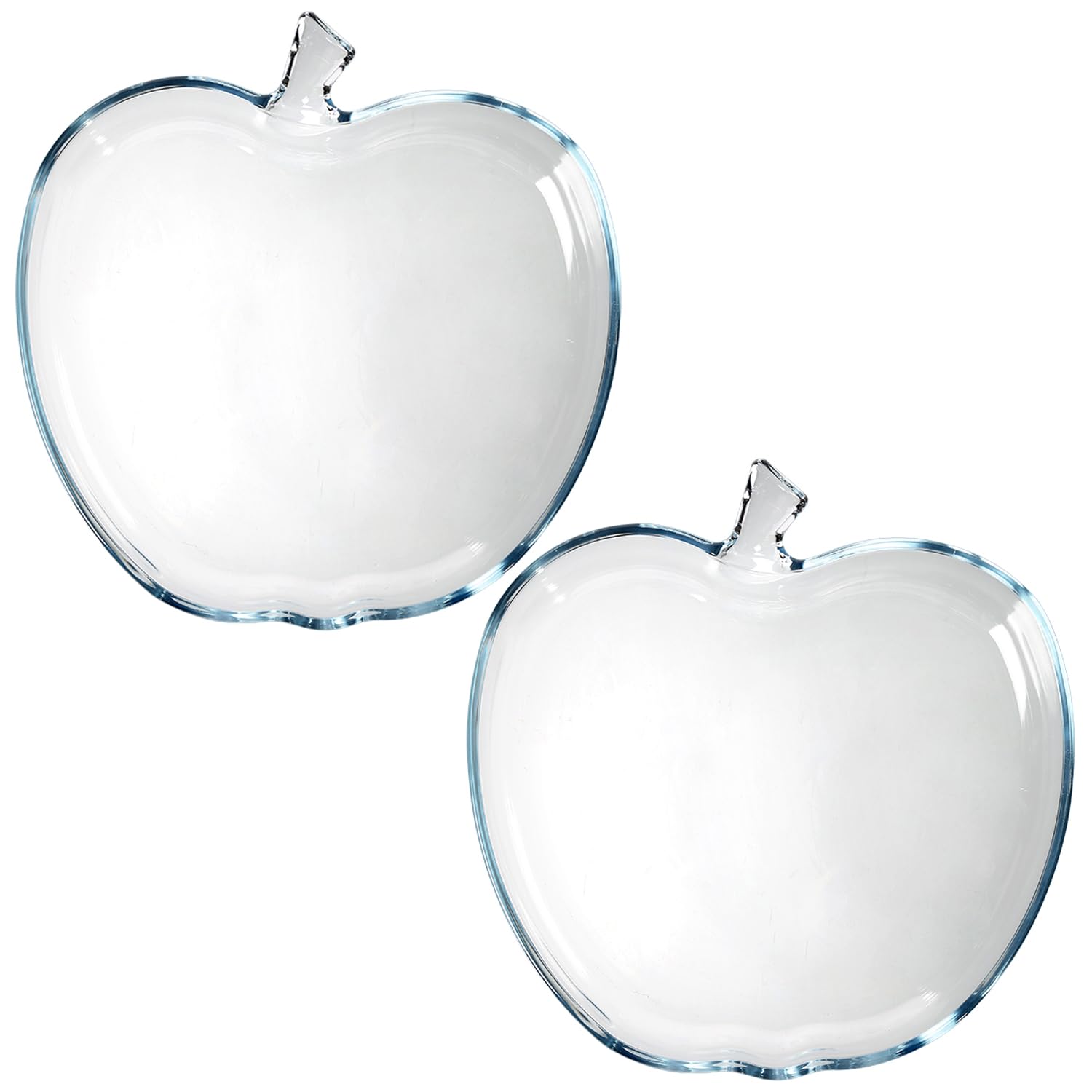 Aoibox  Clear Borosilicate Glass Apple Shaped Salad and Dessert Plates Set of 2 with Multi purpose versatility