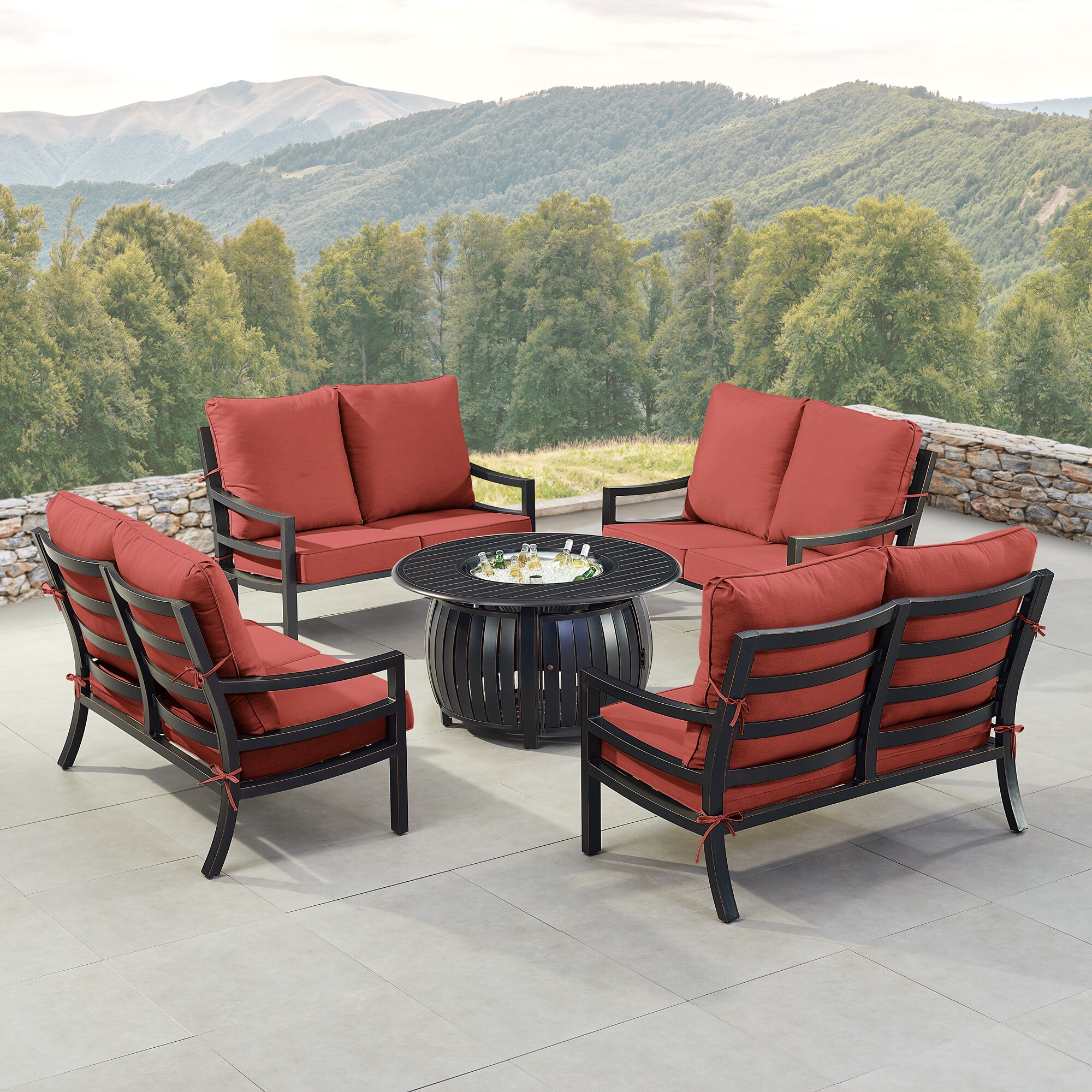 Oakland Living HUDSON4LSITALYRDCU Patio-Conversation-Sets - View #3