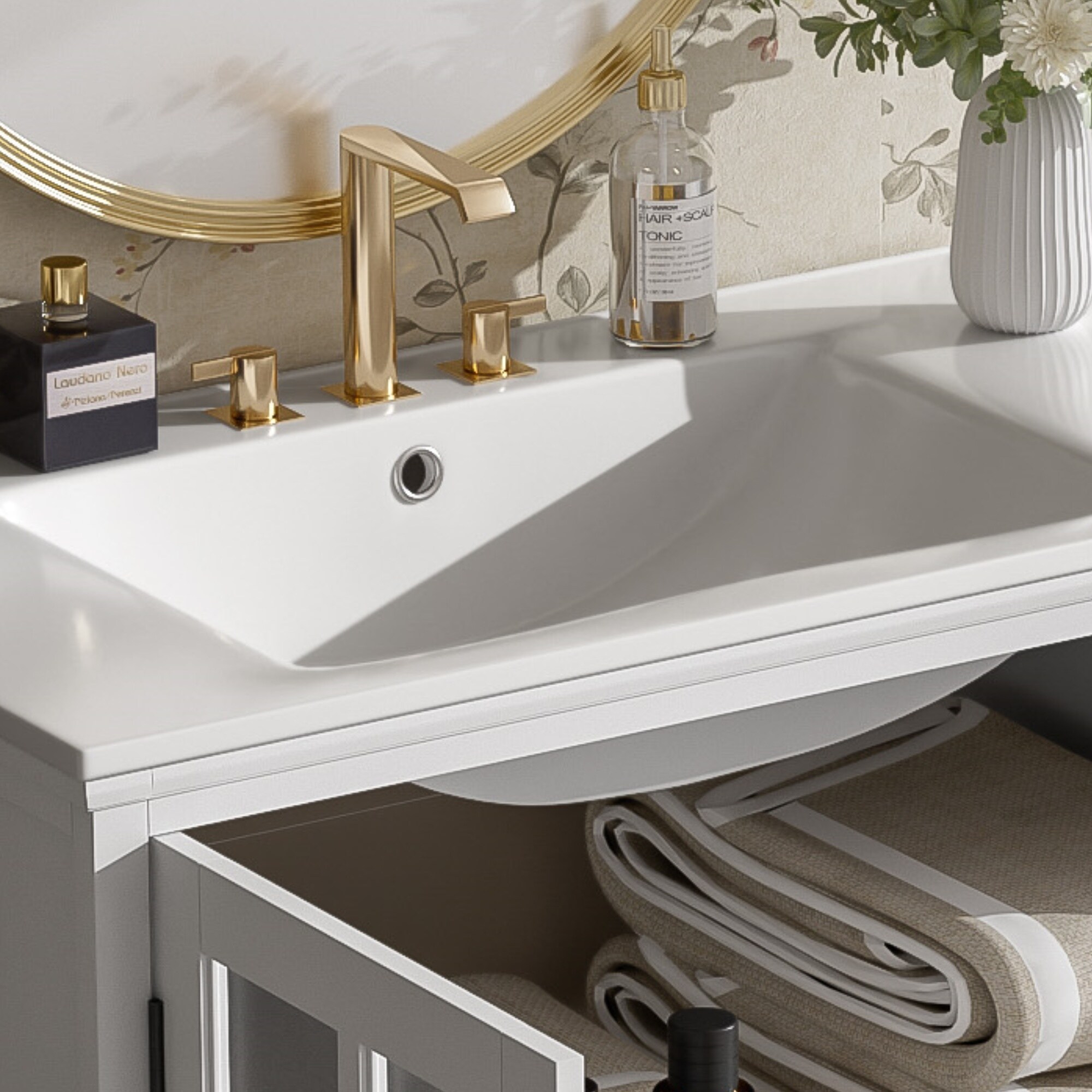 Aortzio HM-BA101-WHITE Bath-Vanity-Combo - View #6