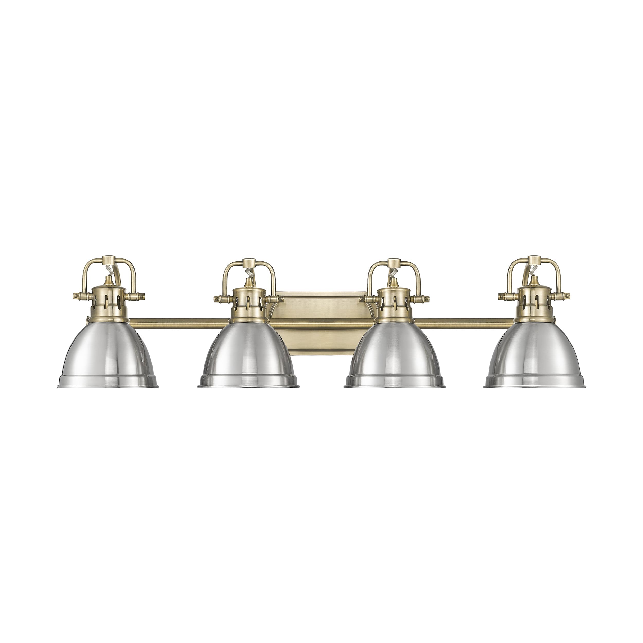 Golden Lighting 3602-BA4 AB-PW Duncan 8.25-in 4 -Light Gold Transitional Vanity light
