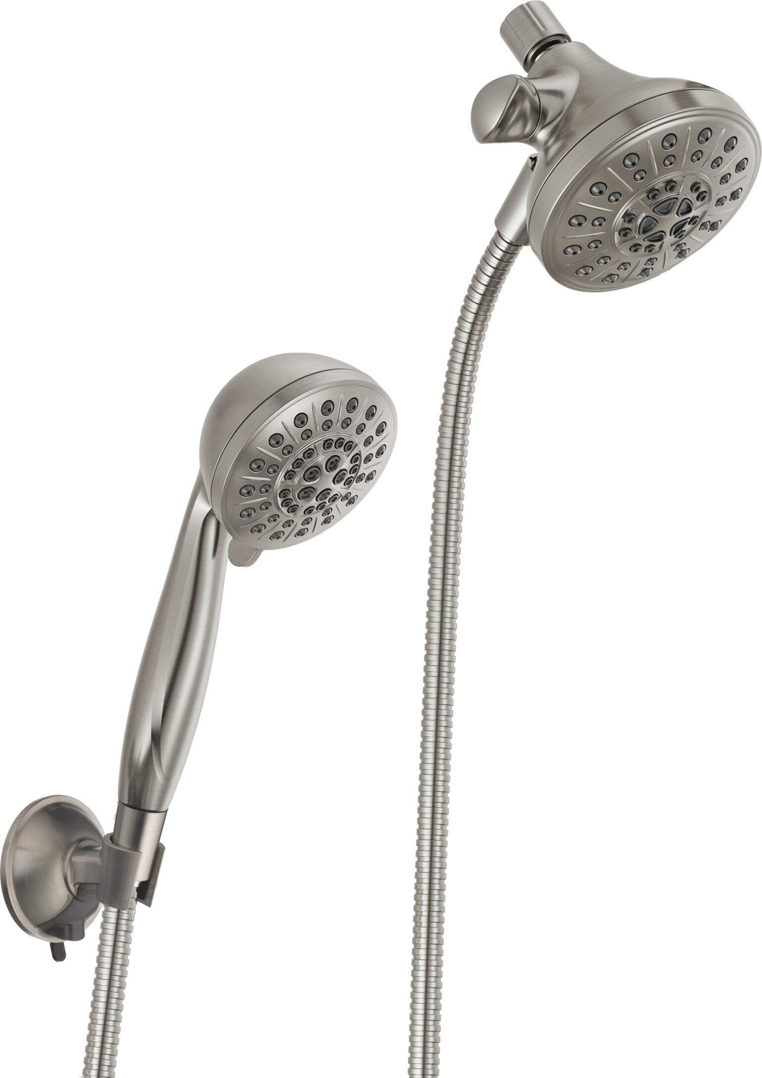 Delta 75590SN Anywhere Mount 5.0 -Settings Spotshield Brushed Nickel 4.5-in Round Dual/Combo Shower Head 2.5 GPM