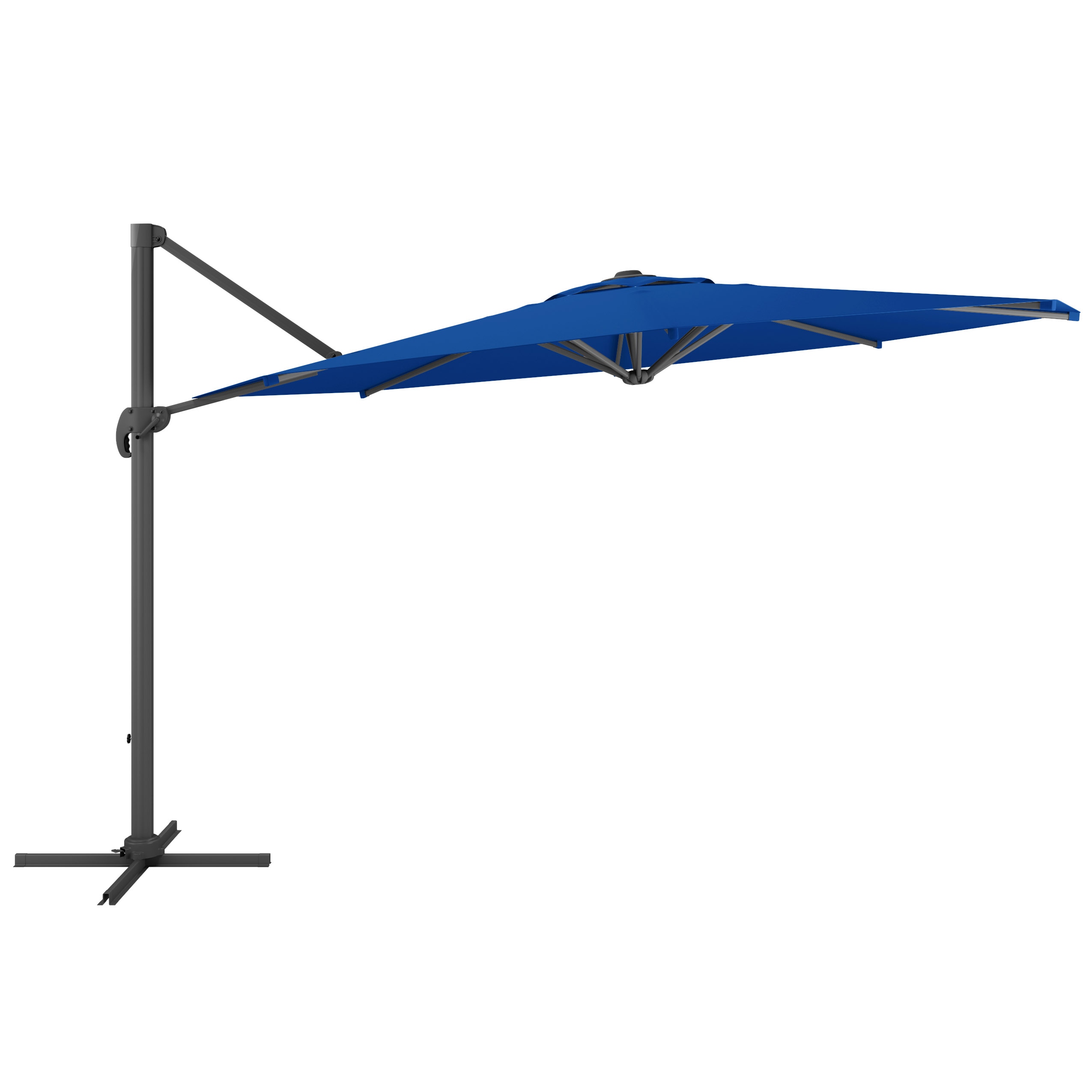 CorLiving PPU-590-U 11.5-ft Aluminum Blue Slide-tilt Offset Patio Umbrella
