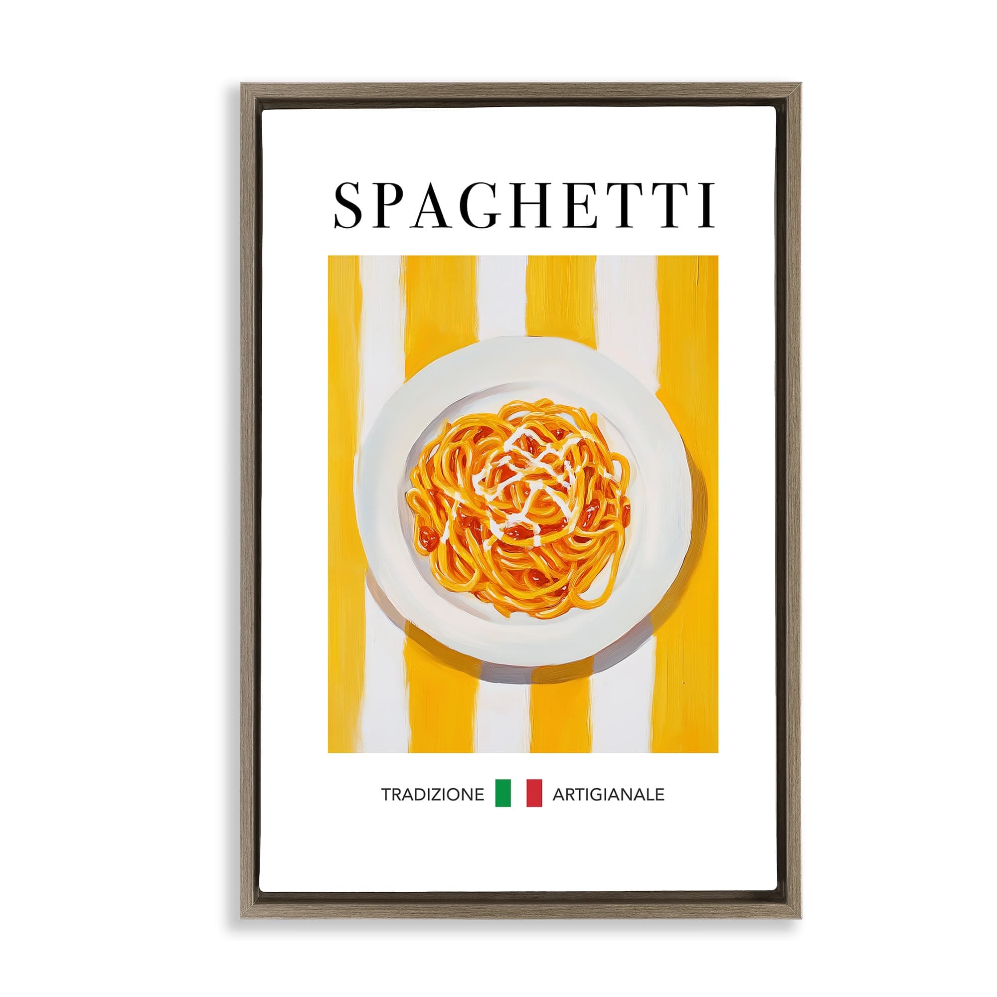 Stupell Industries BT-226-FFE-20X30 Traditional Spaghetti Pasta Floating Frame design by Andreas Magnusson